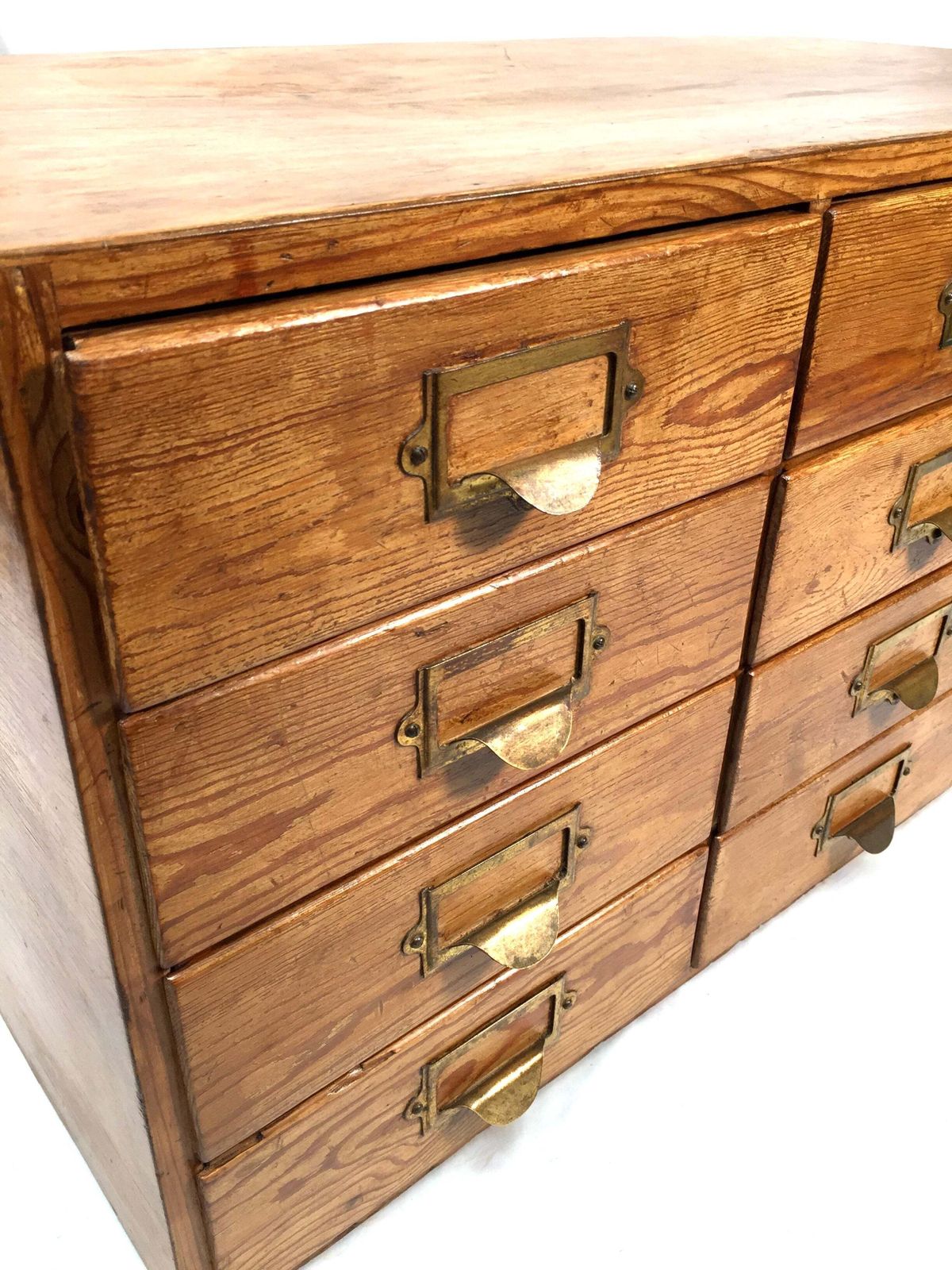 photo buy Antique Wooden Large Tabletop Filing Cabinet Drawers / Storage Box 20th Century