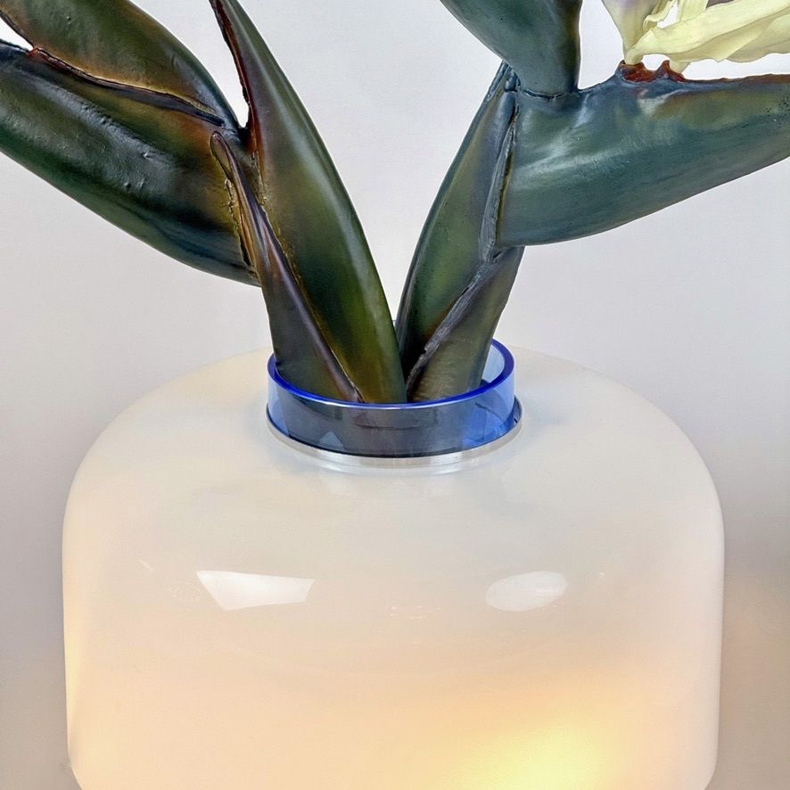 Paar blauwe en witte LT226 tafellampen van Carlo Nason voor AV Mazzega photo buy
