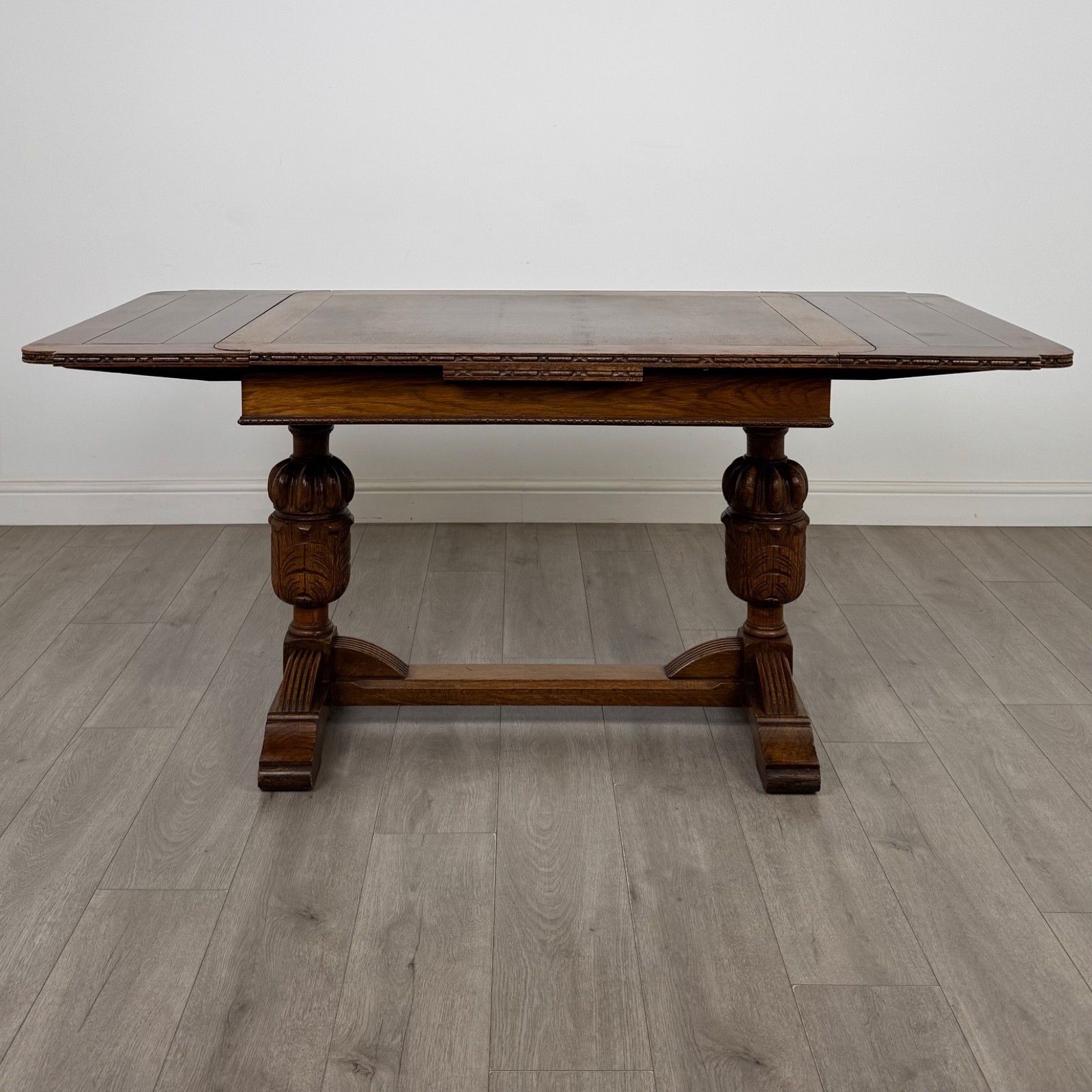 Antique 20th Century Edwardian Draw Leaf Dining Table In Oak ( Af 5701 ) photo furniture