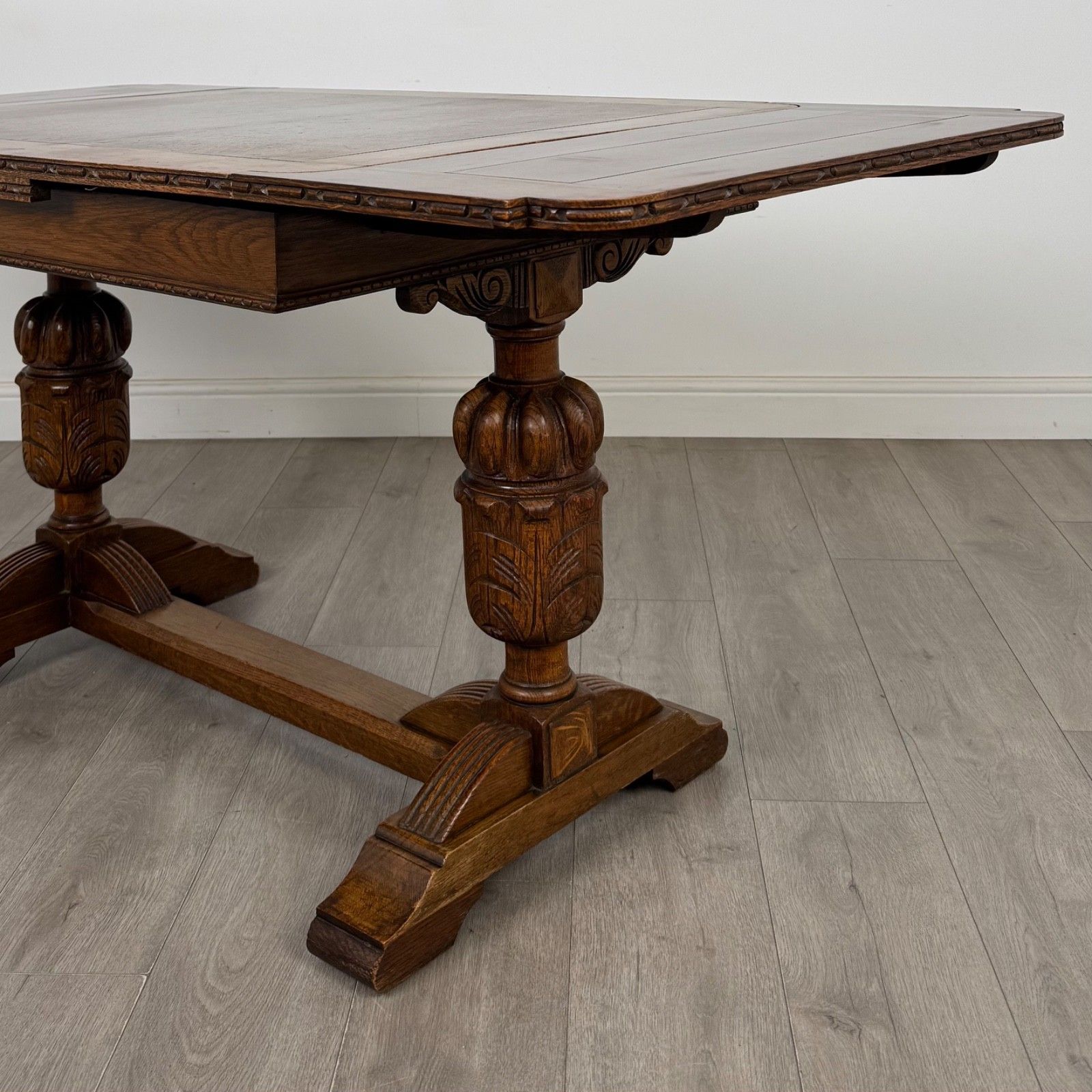 Antique 20th Century Edwardian Draw Leaf Dining Table In Oak ( Af 5701 ) photo vinterior