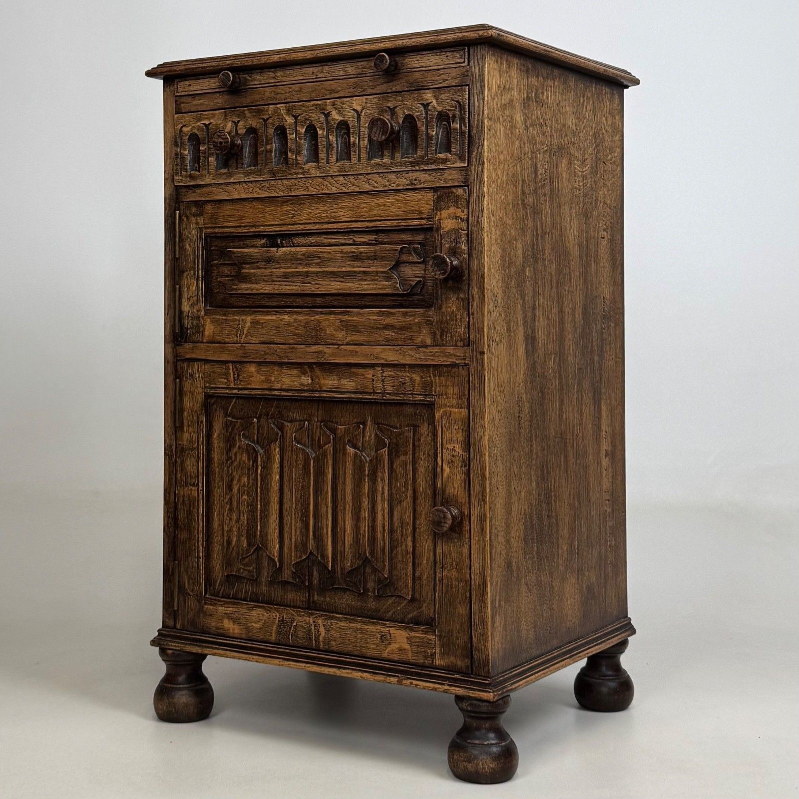 Antique 20th Century Small Edwardian Cabinet In Oak ( Af 5727 ) photo for sale