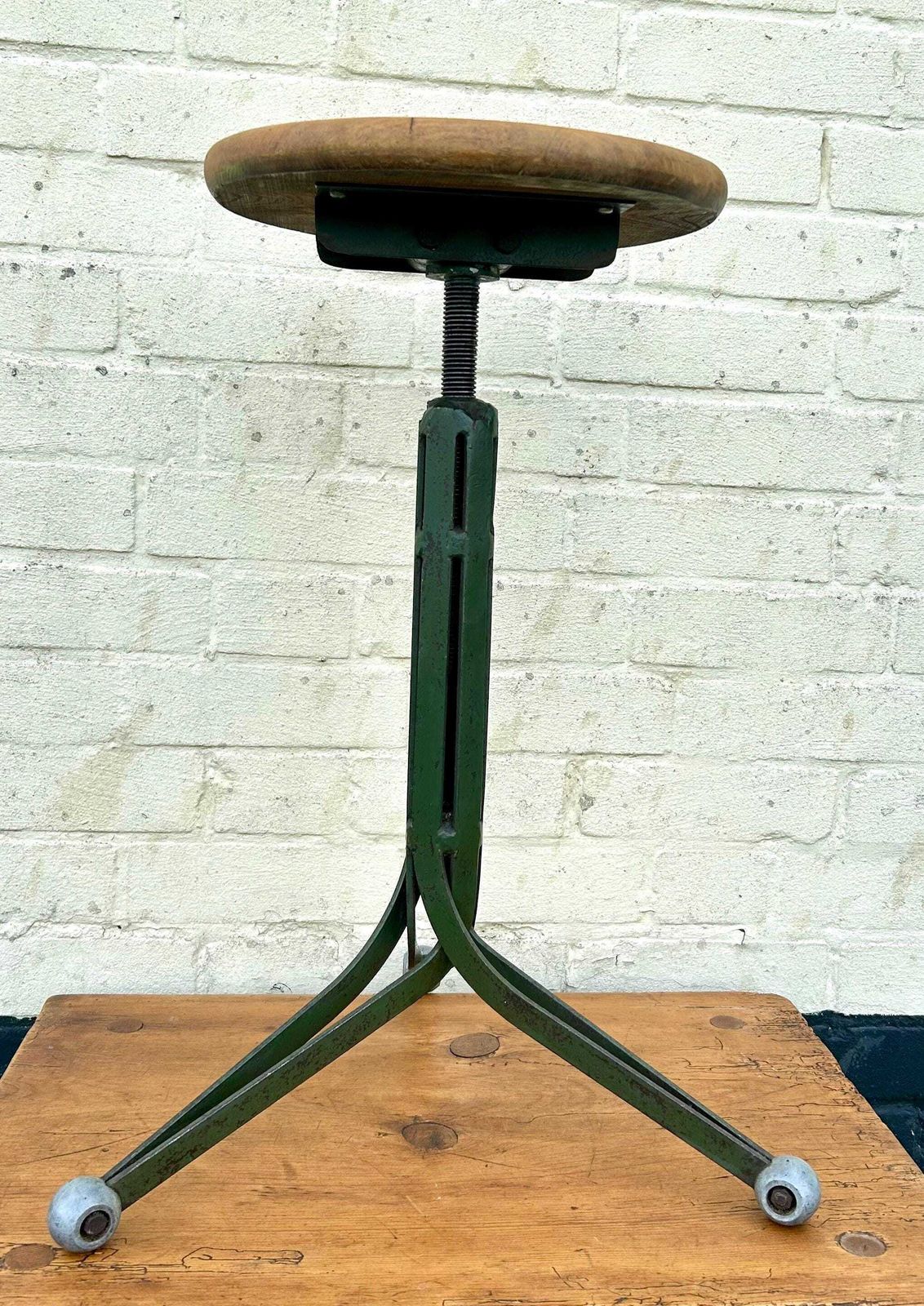 Rubery Owens Blade Machinist Industrial Stool Office Desk Kitchen Chair Vintage Retro Decor Seating Factory photo vinterior