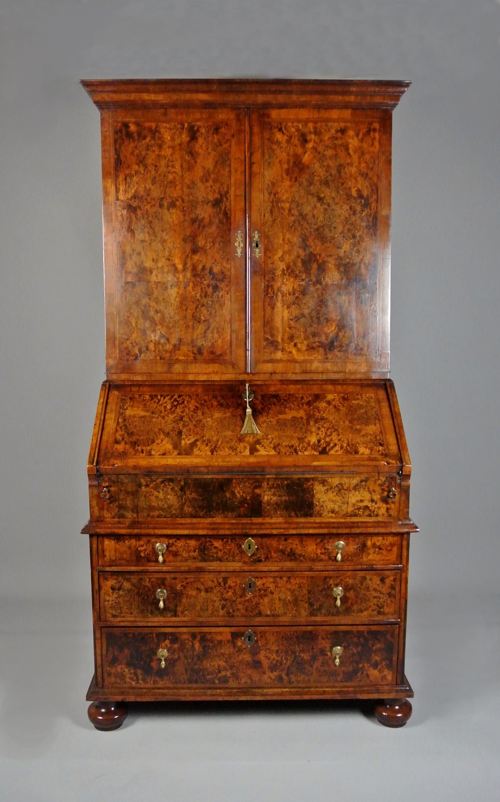 Exemplary George I Mulberry Bureau Bookcase C. 1720 photo vintage