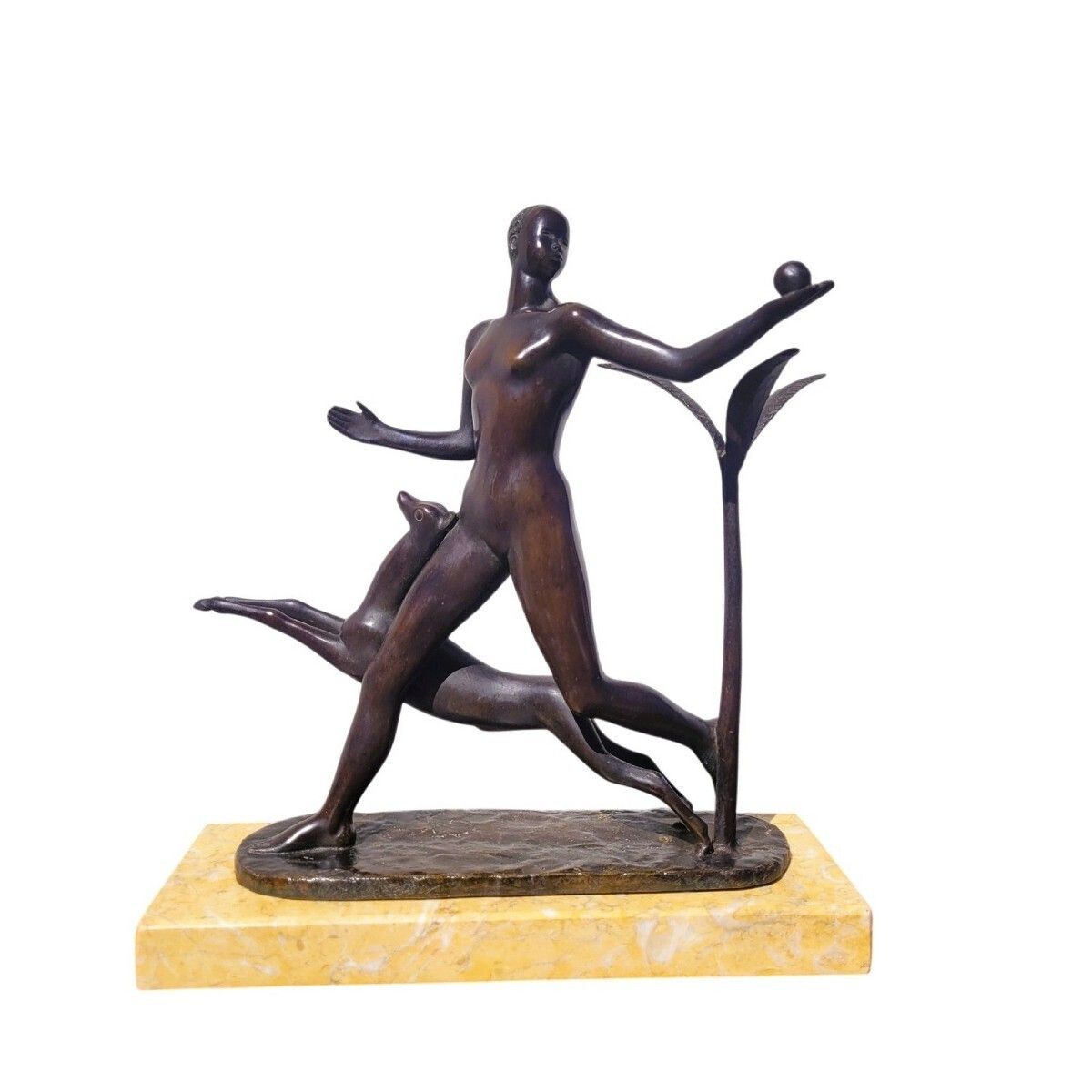 Man With Antelope, H23 cm, Brons, 20e eeuw