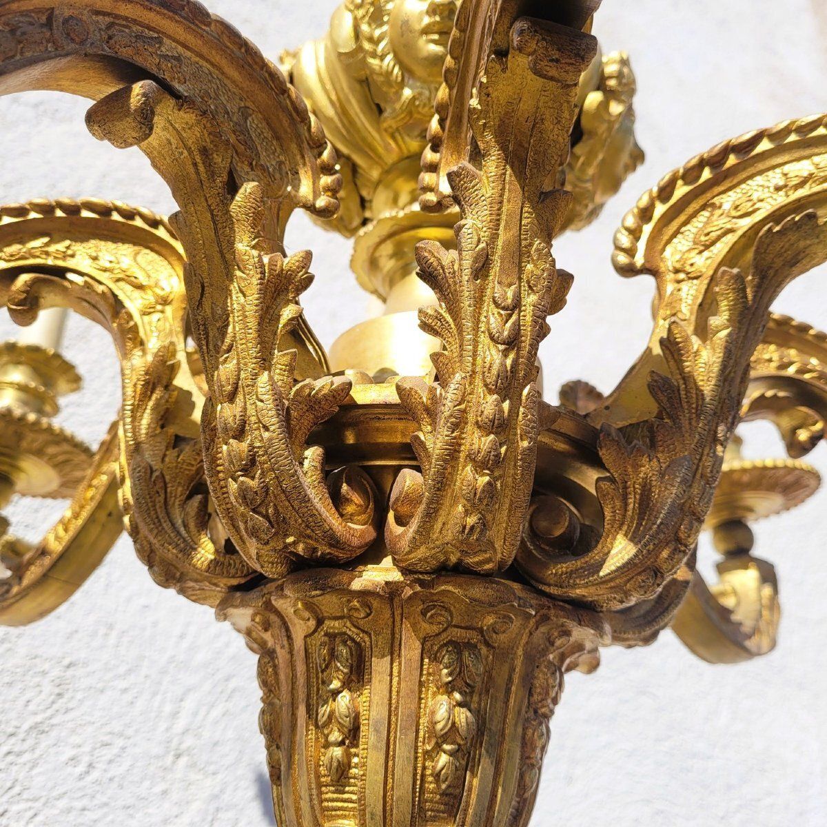 photo for sale Mazarin Bronze Chandelier, H72cm, Early 20th Century