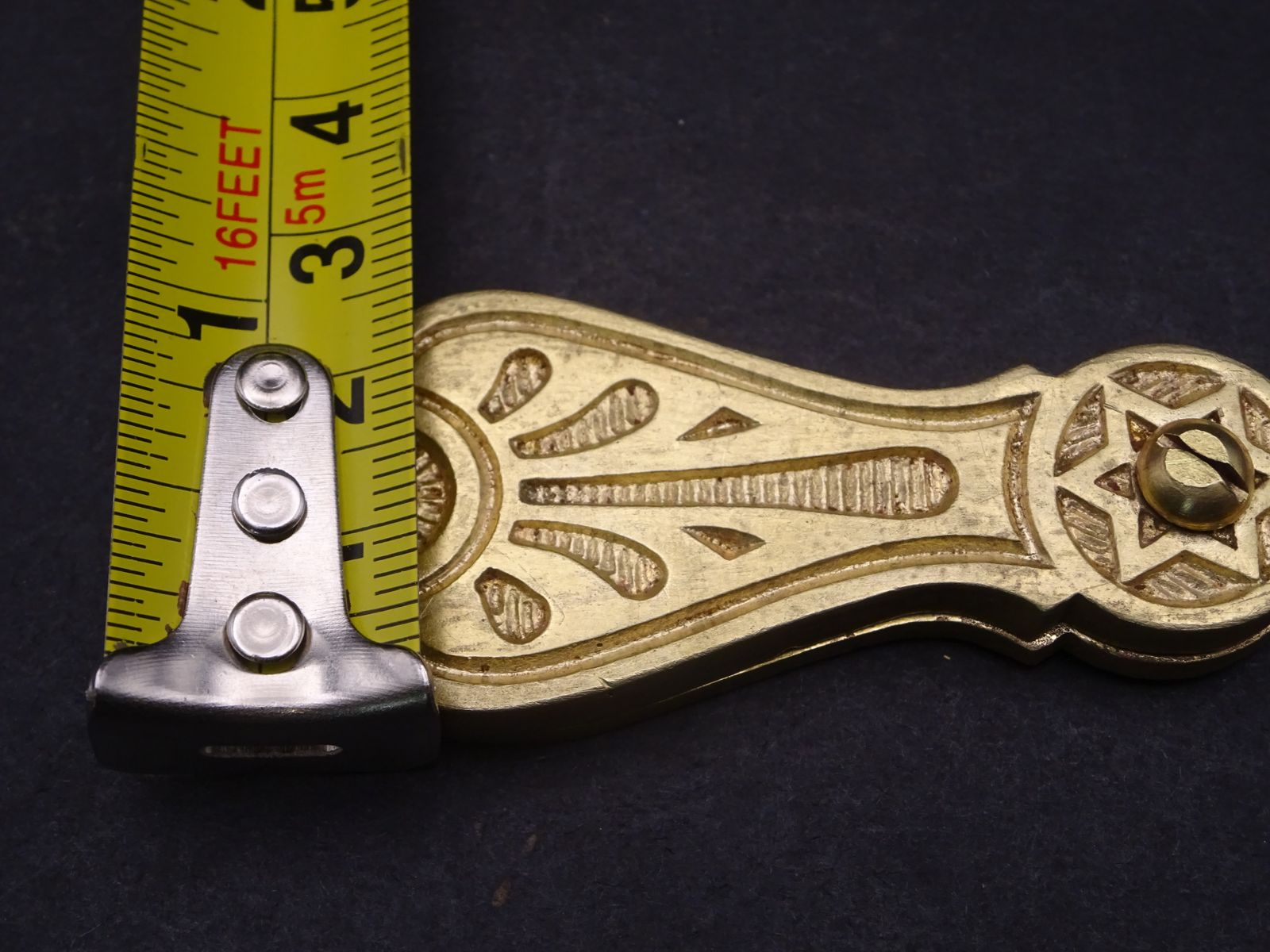 Antique Reclaimed Louis XVI Style Brass Escutcheon With Key Cover photo furniture