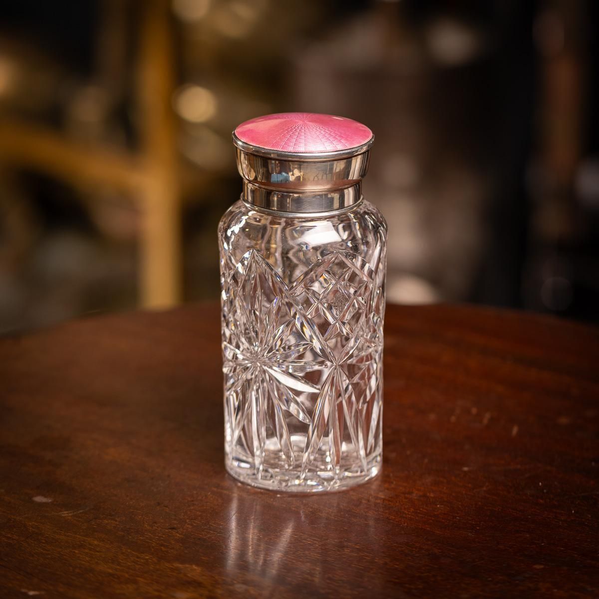 Antique Silver Mounted Guilloché Enamel Jar By Adie Brothers, 1927 photo furniture