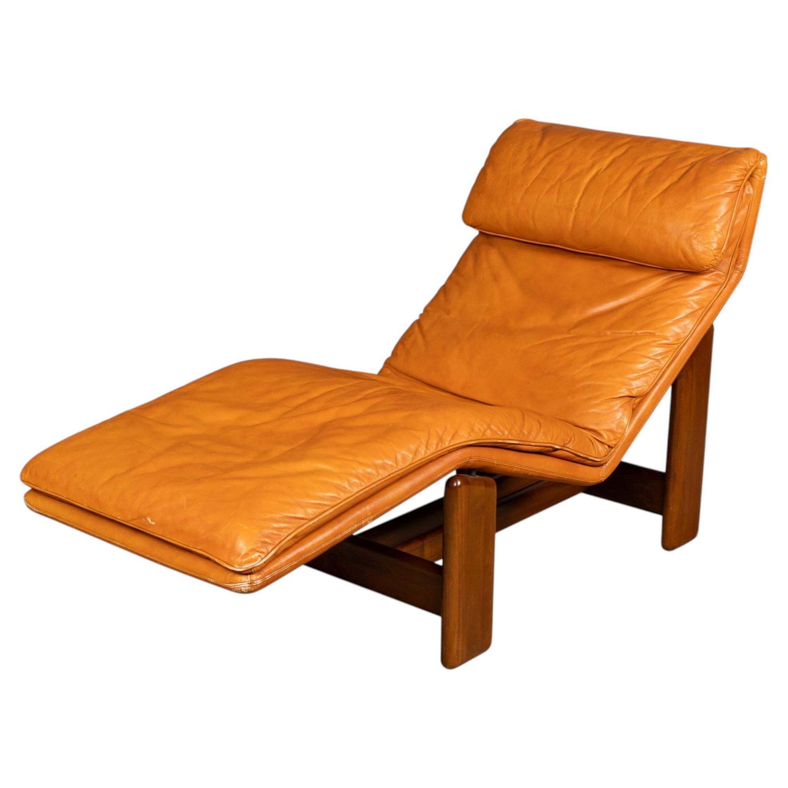 20thc Italian Periplo Leather Chaise Longue By Tarcisio Colzani For Mobil Girgi