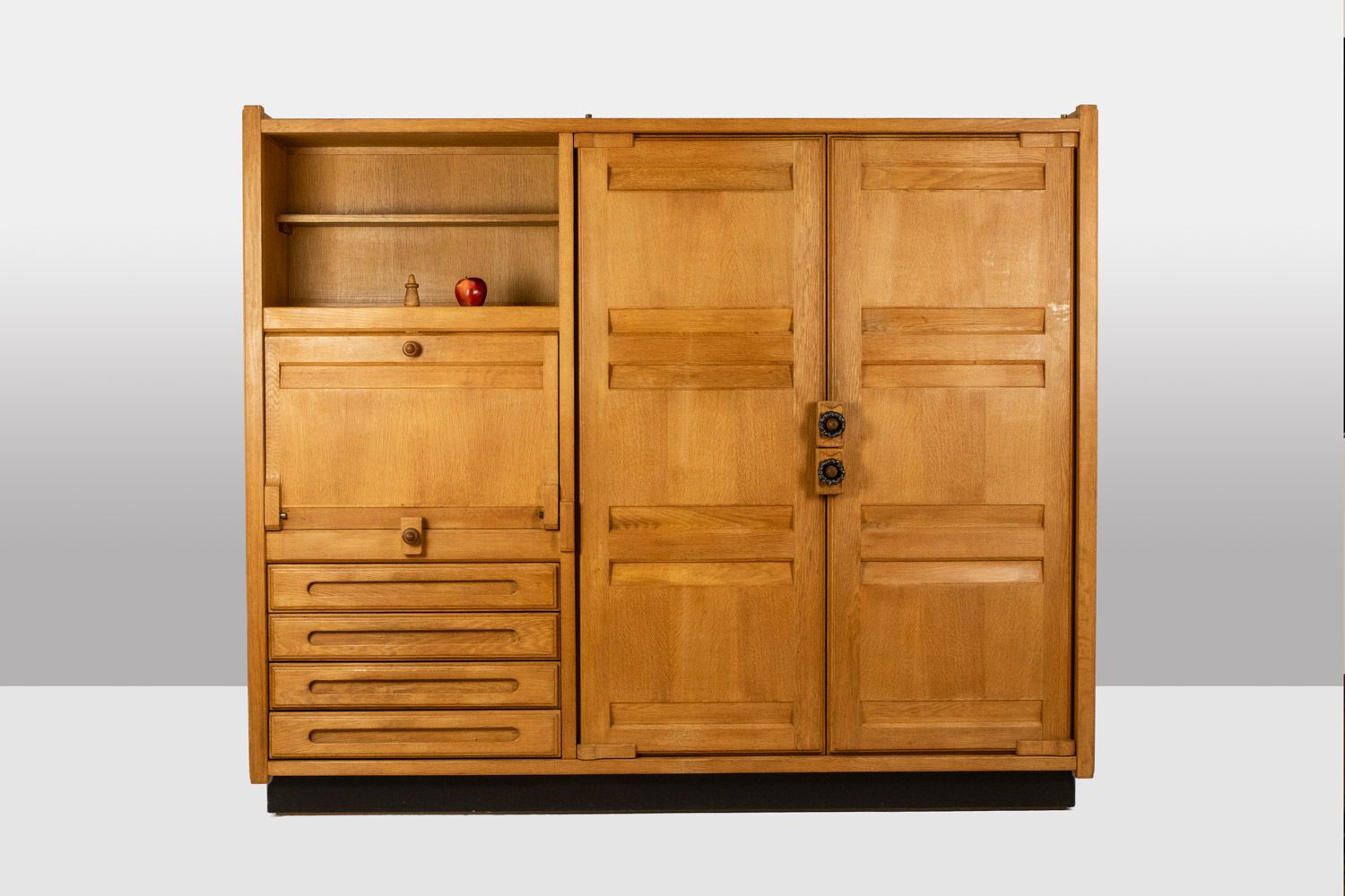 Guillerme And Chambron. Oak Wardrobe With Built In Writing photo furniture
