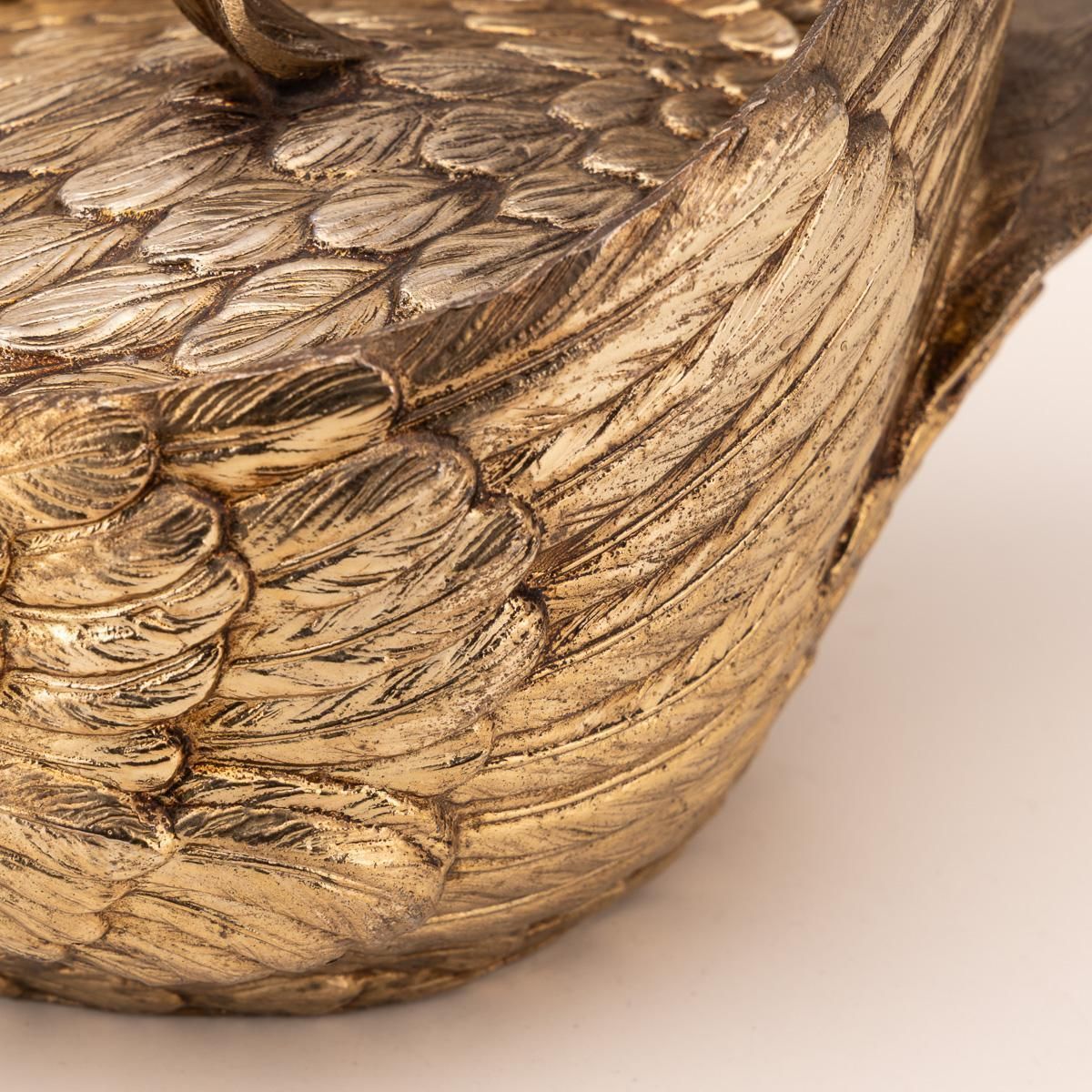 photo vintage Gilded Swan Ice Bucket By Mauro Manetti, Mid Century Italian Design