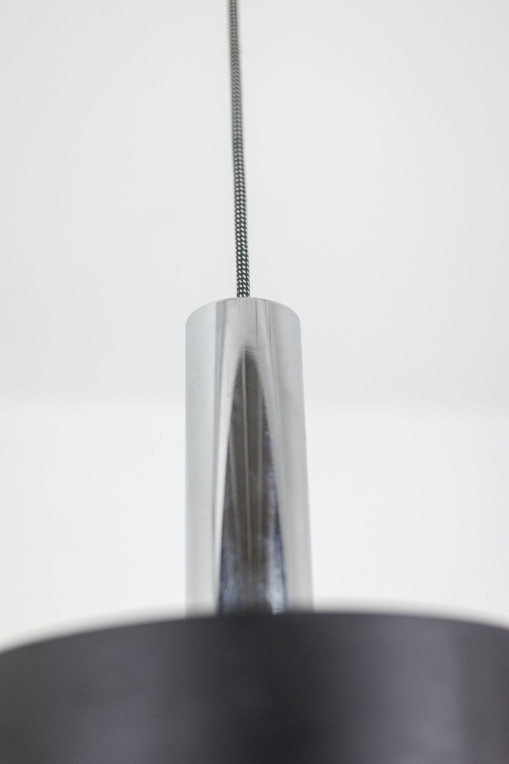 Suspension In Black Lacquered And Chrome Metal. 1960s. photo vintage