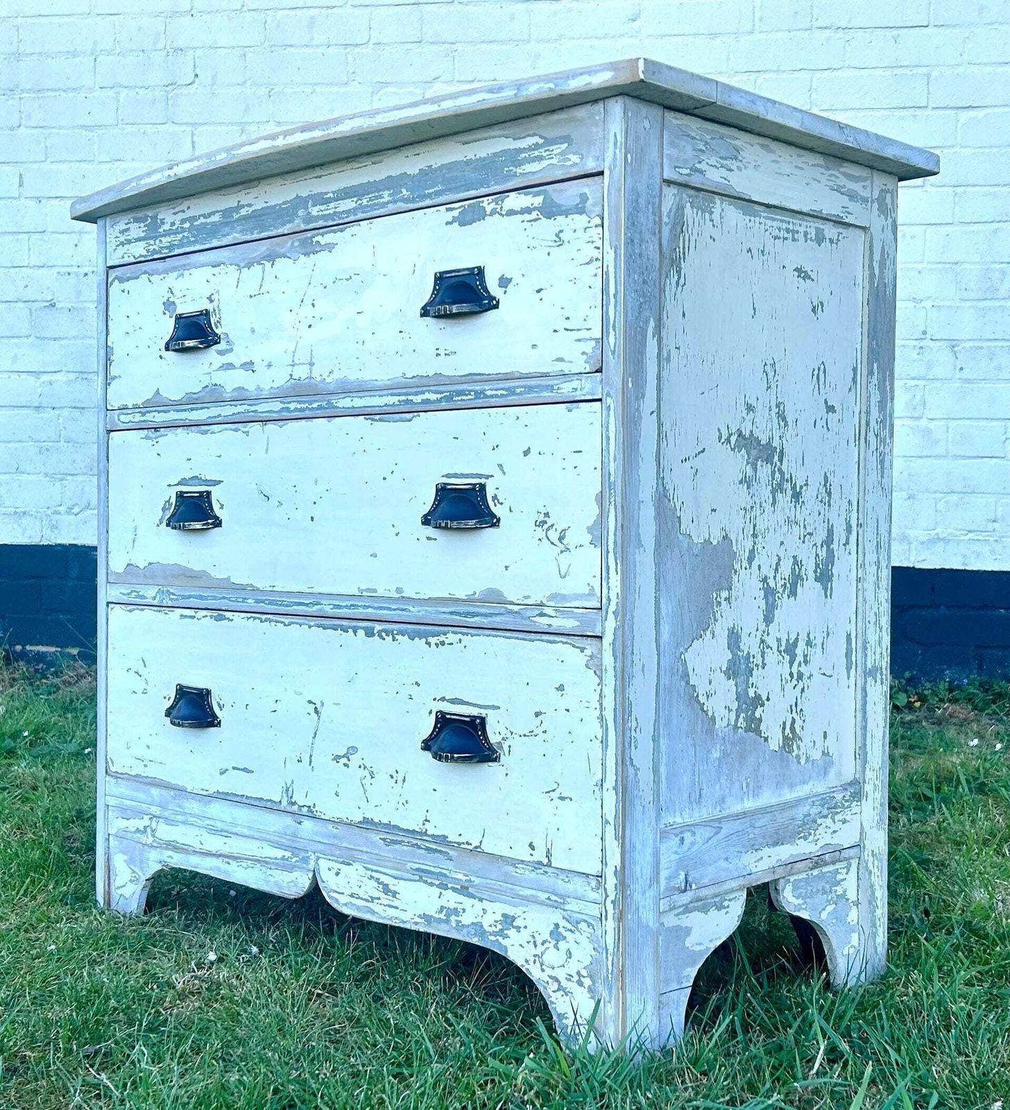 White Pine Chest Of Drawers Cabinet Cupboard Bedroom Farmhouse Industrial Antique Vintage Haberdashery Storage Shabby Chic Wooden French photo for sale