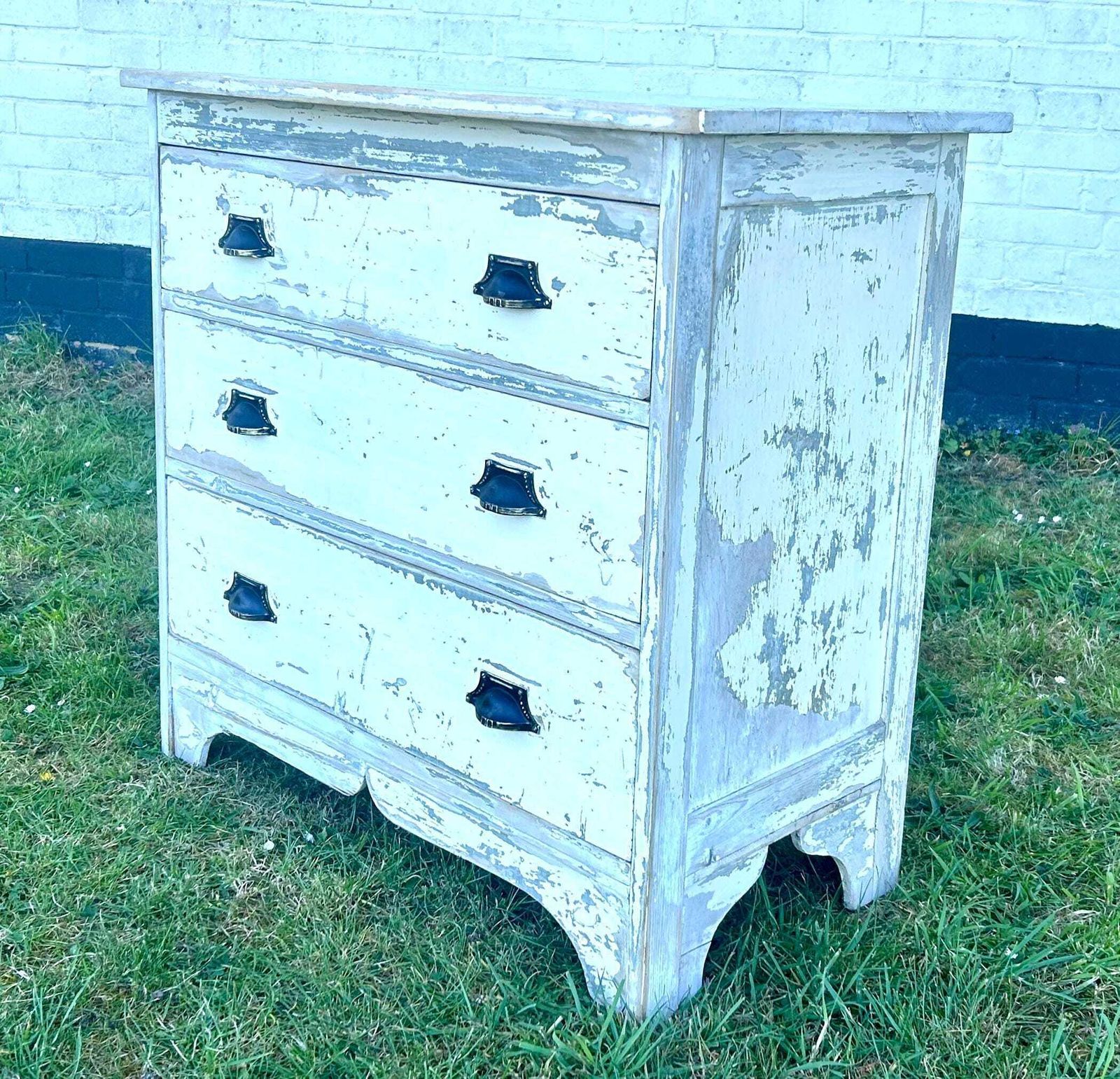White Pine Chest Of Drawers Cabinet Cupboard Bedroom Farmhouse Industrial Antique Vintage Haberdashery Storage Shabby Chic Wooden French photo Furniture