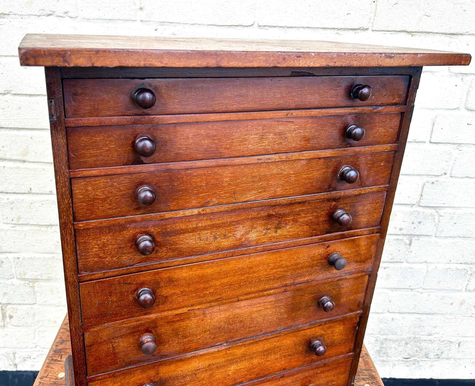 Victorian Eight Drawer Cabinet Mahogany Wellington Specimen Collectors Drawer Industrial Antique Vintage Haberdashery Storage Wooden photo 340.0