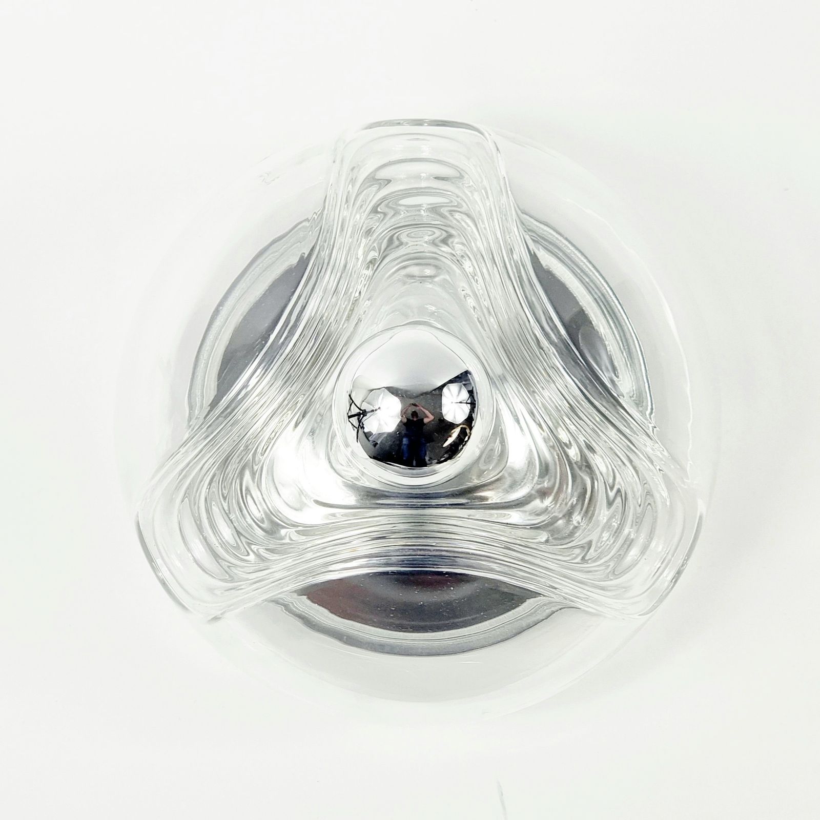 Plafonnier mid-century Space Age en verre modèle Wave, par Koch & Lowy pour Peill & Putzler, Allemagne, années 1970 photo 360.0