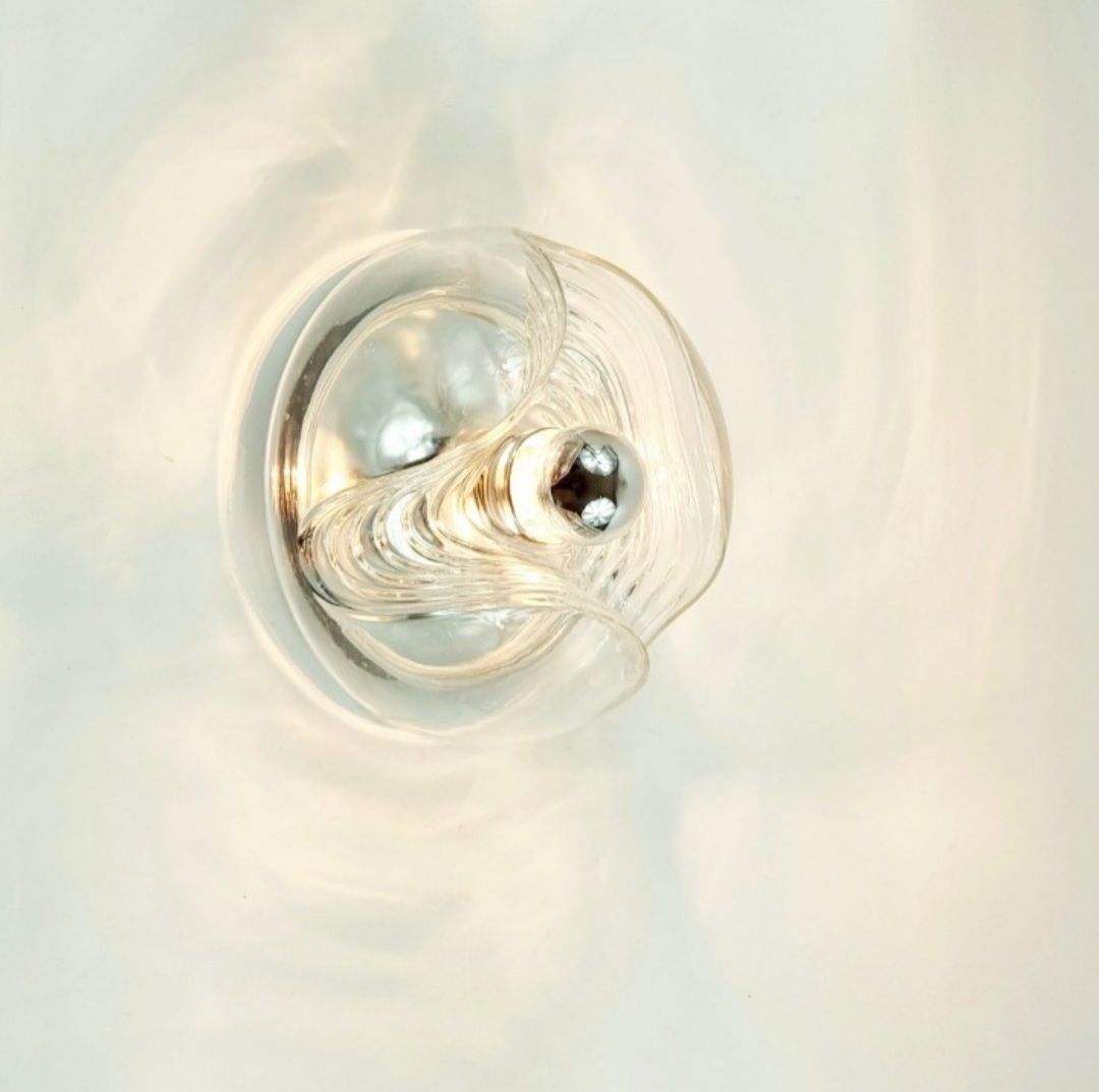 Mid Century Space Age Glass Wave Ceiling Light By Koch & Lowy For Peill & Putzler, Germany, 1970s photo buy