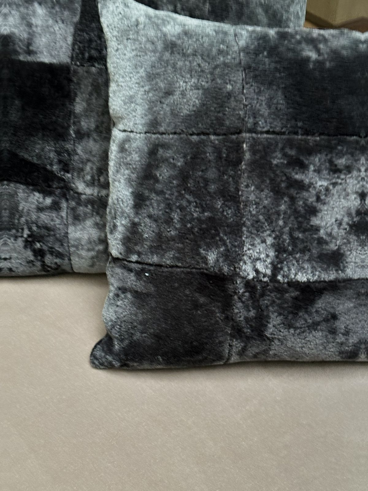photo furniture Set Of 3 Black Shearling Cushions By Alma London, Spain, 2010