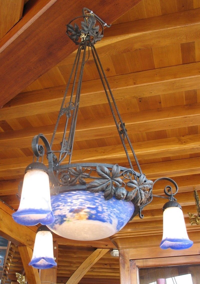 Art Deco Wrought Iron Chandelier 1930 photo 1216.43