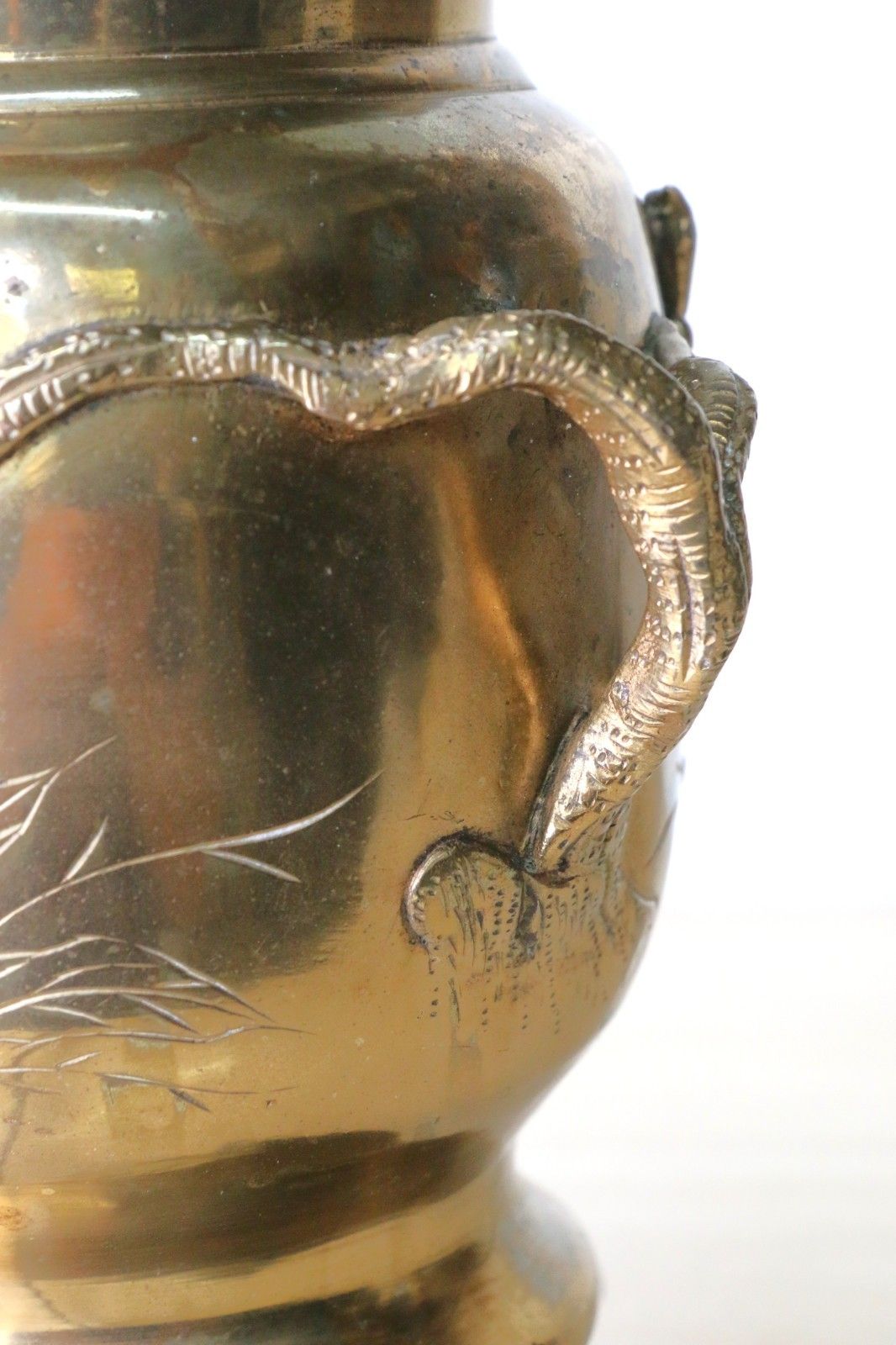 photo buy Table Lamp Antique Japanese Lamp Bronzed Brass With High Relief Detailing