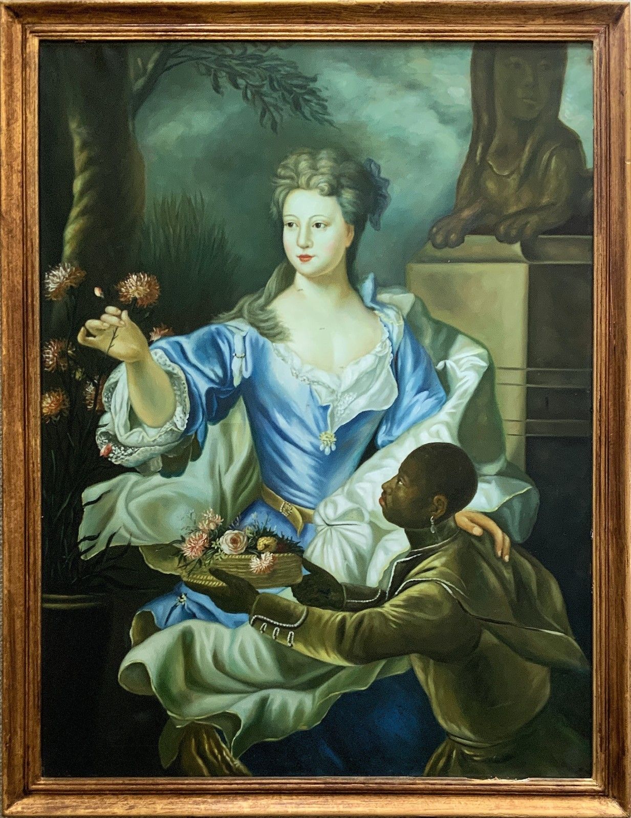 photo buy Large Magnificent Oil Portrait Painting 18thc Georgian Style Antique (1 Of 2)