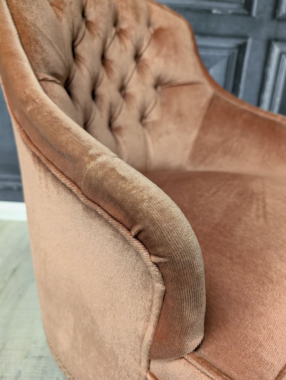 250.0 Antique French Napoleon III Crapaud Tub Chair In Terracotta Velvet, Circa 1870 photo