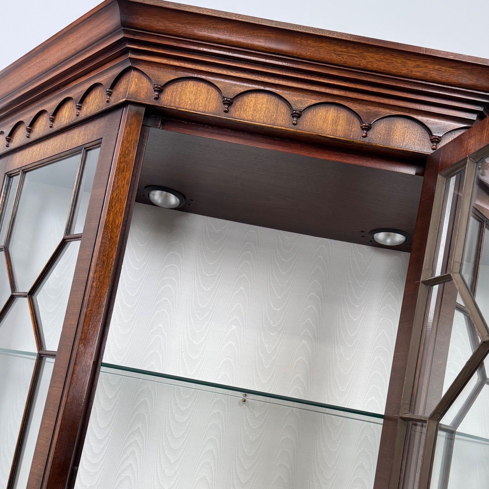 photo for sale Antique 20th Century Unusual Display Cabinet In Mahogany ( Af 5741 )