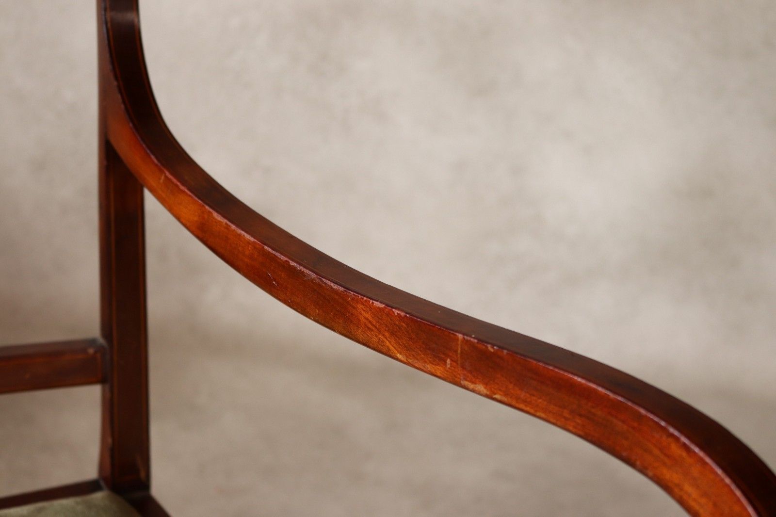 photo furniture Antique Edwardian Inlaid Mahogany Elbow Chair / Desk Chair