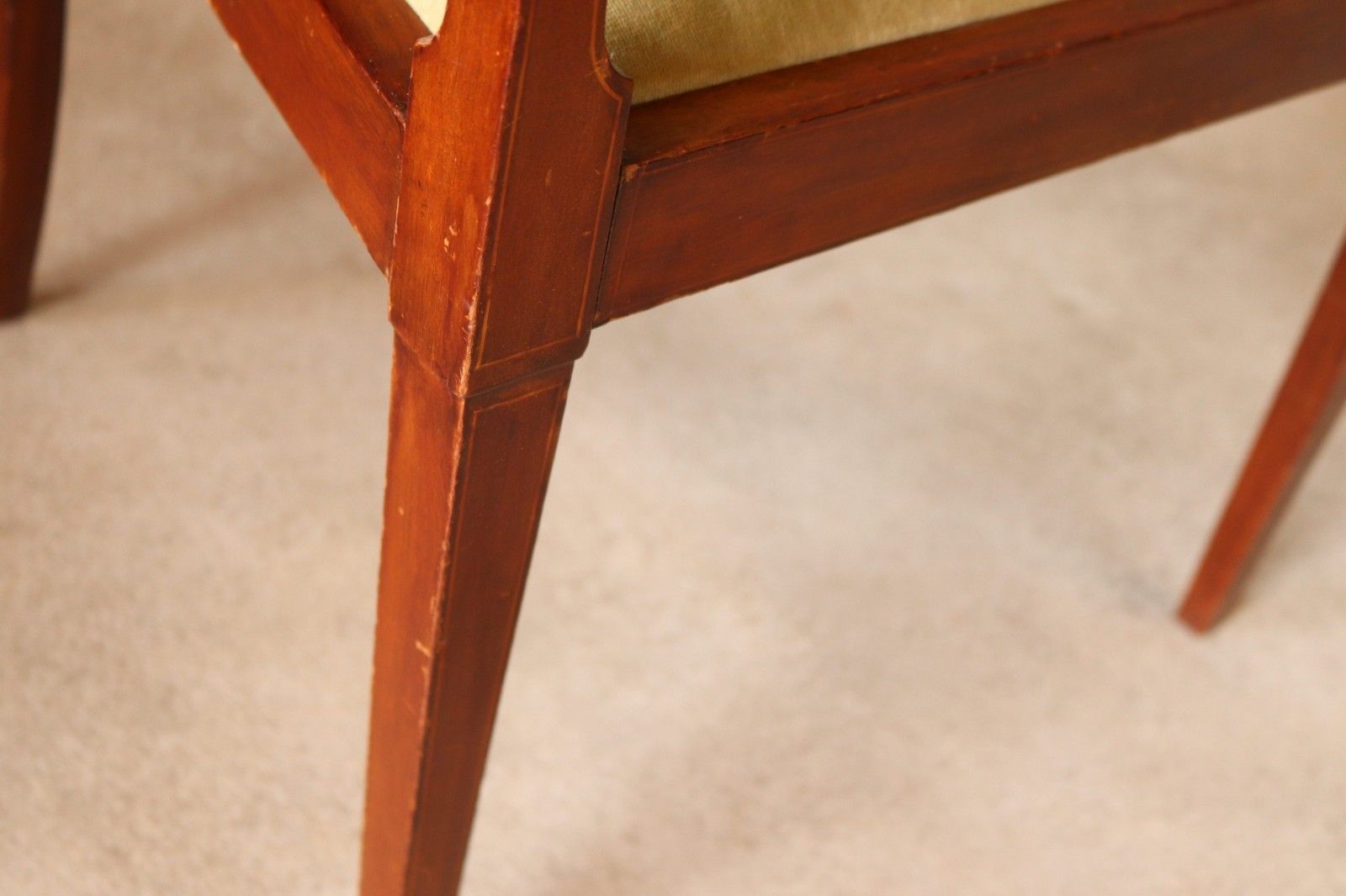 75.0 Antique Edwardian Inlaid Mahogany Elbow Chair / Desk Chair photo