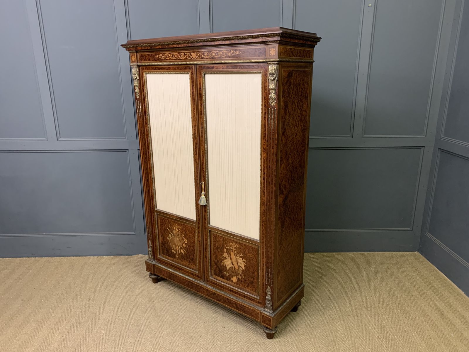 Inlaid Mahogany & Amboyna 19th Century French Bookcase photo furniture