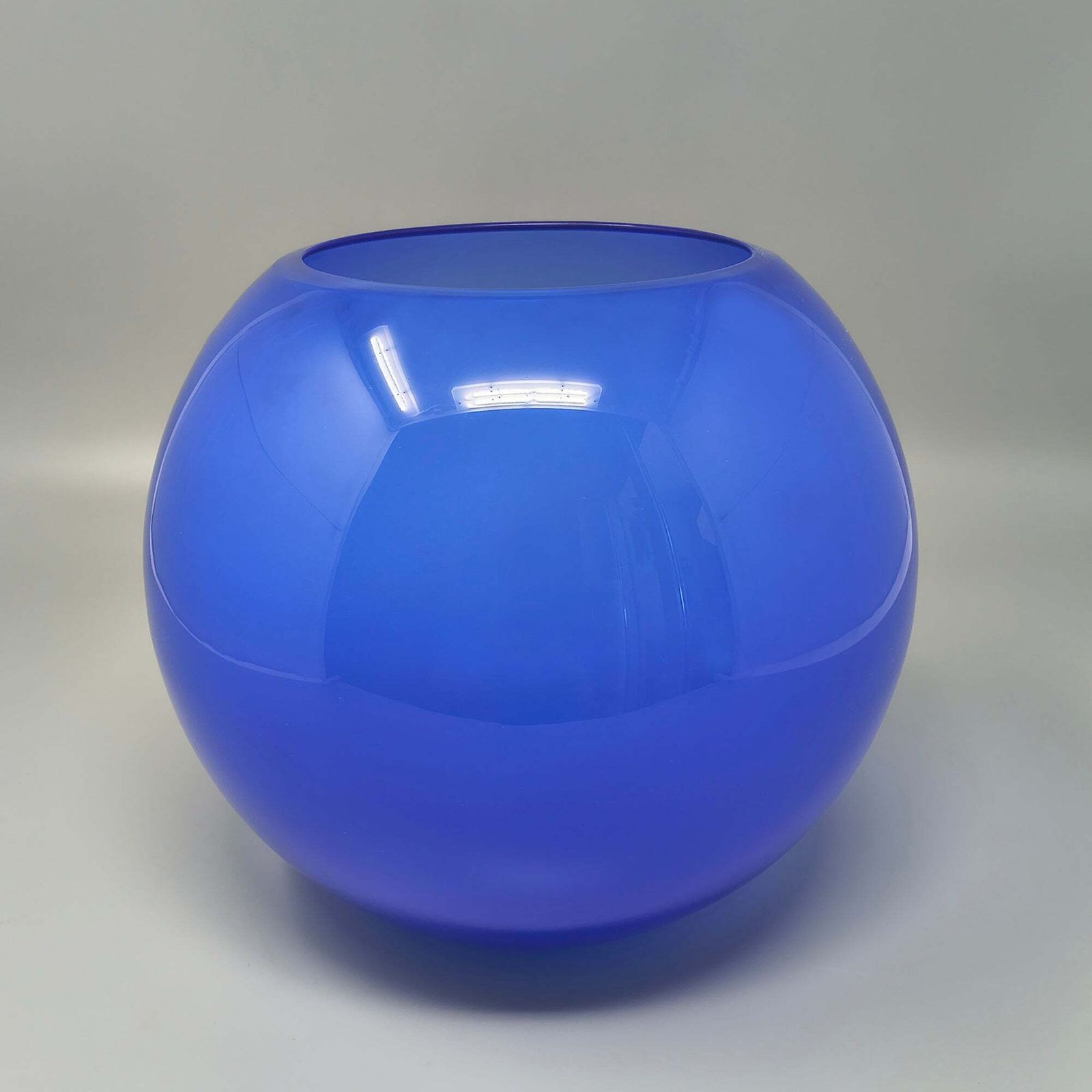 1970s Mid Century Blue Vase By Ind. Vetraria Valdarnese Made In Italy photo furniture