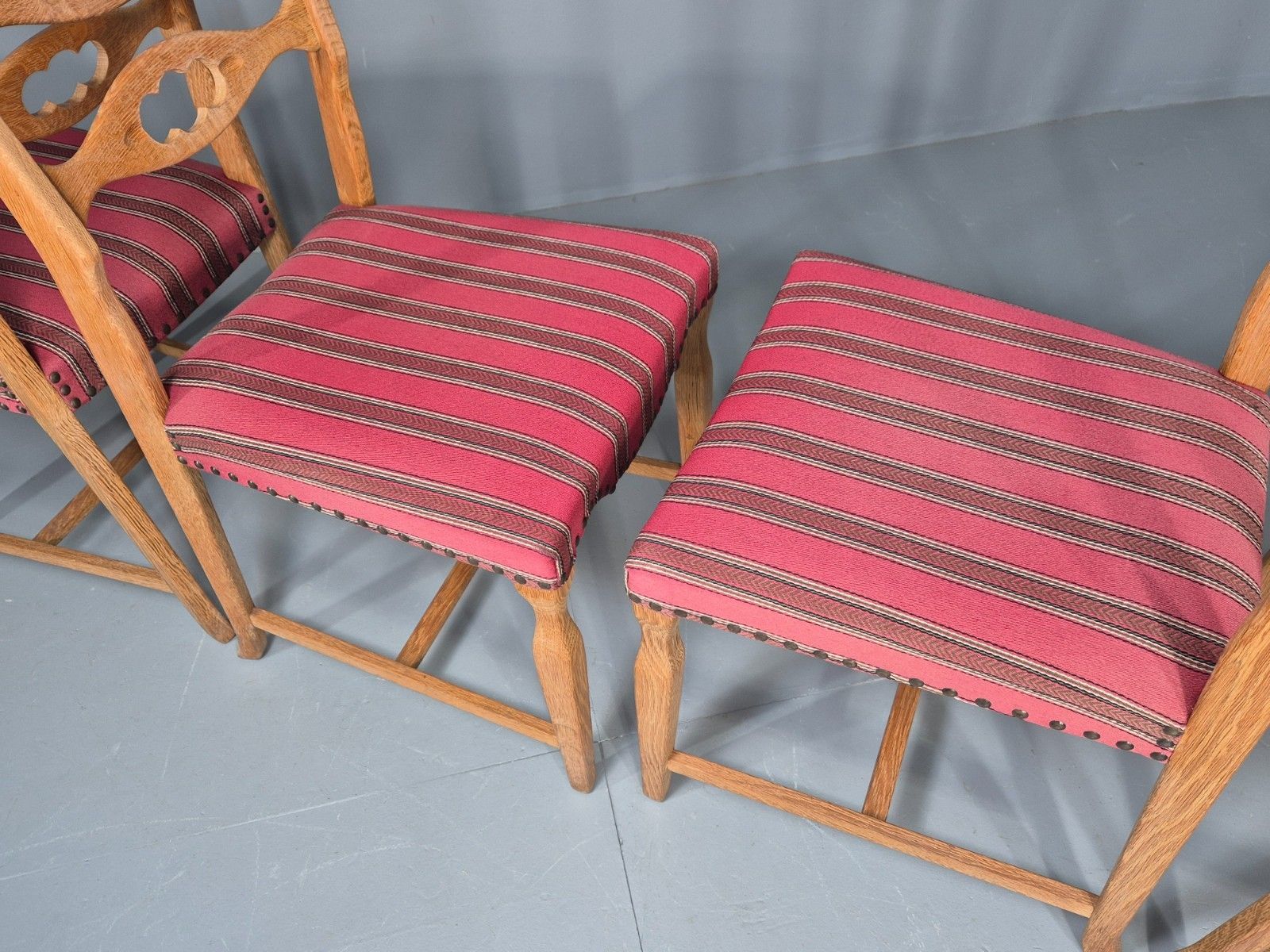 photo for sale 4 Vintage Henning Kjaenulf Oak Dining Chairs 1970s Danish Retro Eb12110