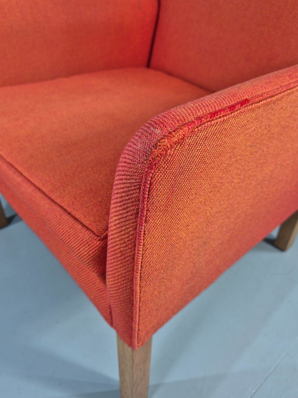 Furniture Vintage Mid Century Red Wingback Armchair Danish Design 1960s Retro Eb12120 photo