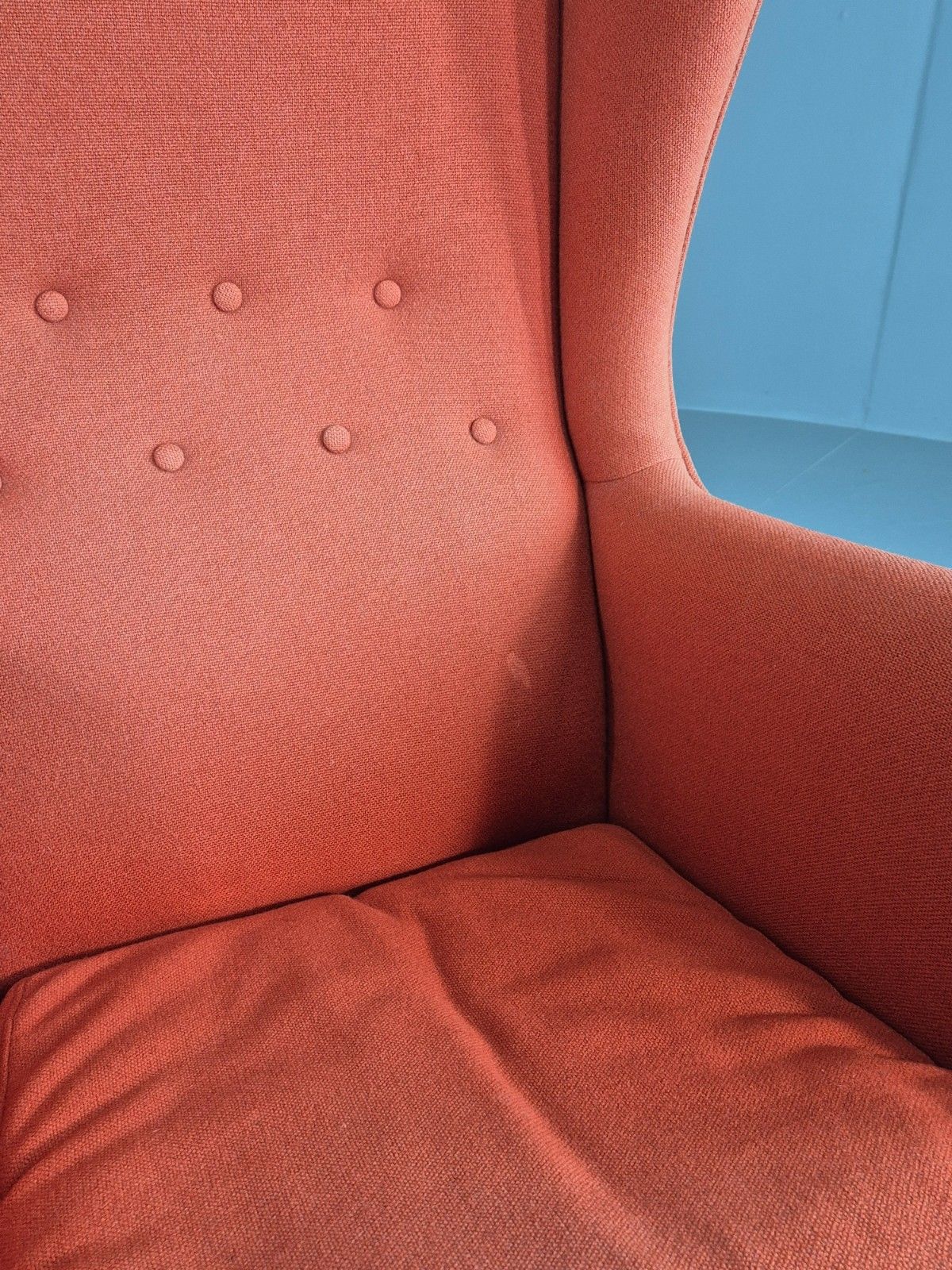 Vintage Midcentury Wing Back Armchair Danish Design 1960s Retro Eb12115 photo 325.0