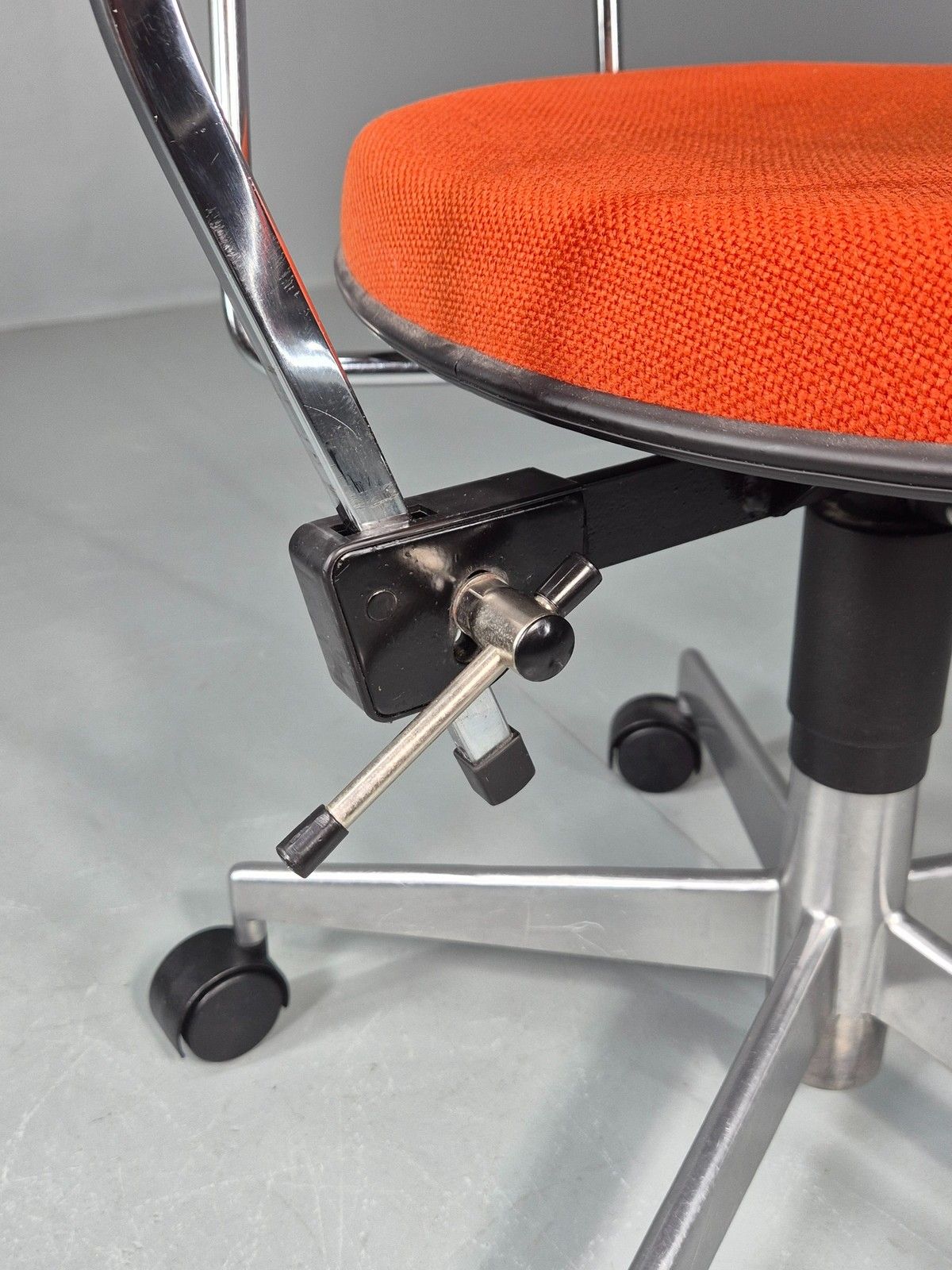 Vintage 1970s Office Chair Danish Labofa Orange Wool Retro Eb12128 photo buy