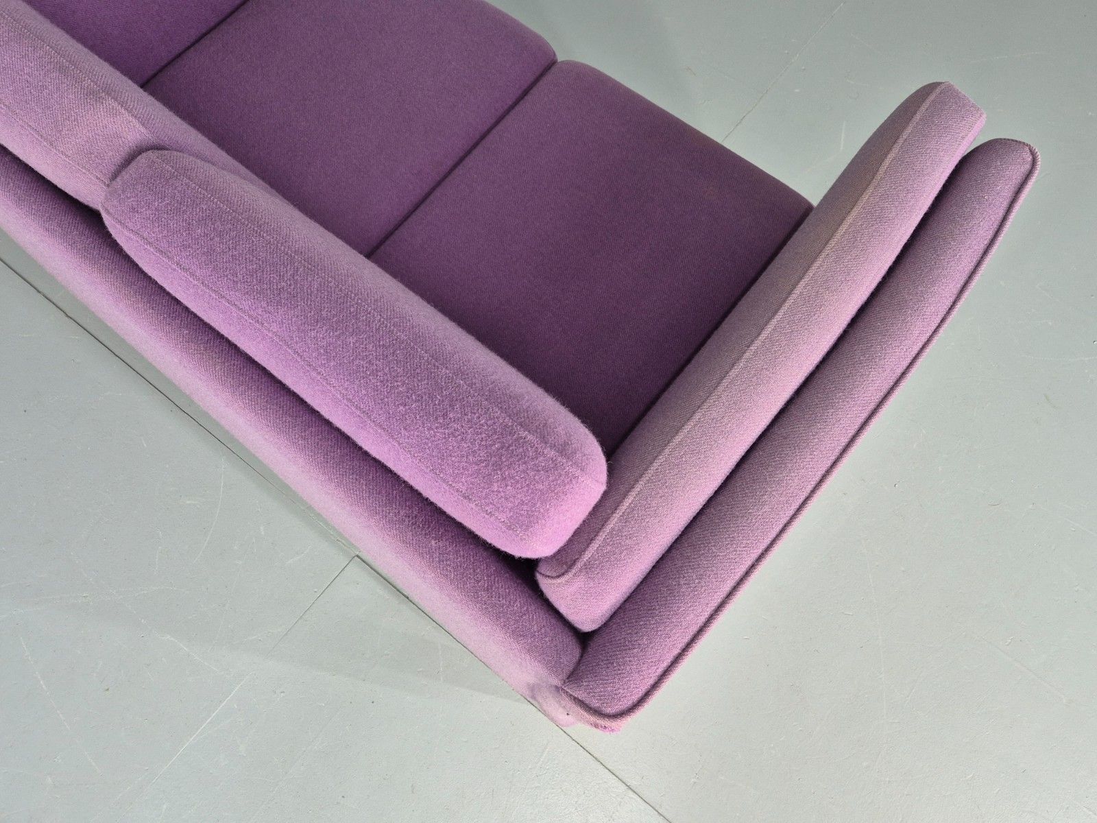 Furniture Vintage 2 Seater Sofa Mids Century Danish In Purple Wool 1970s Retro Eb12144 photo
