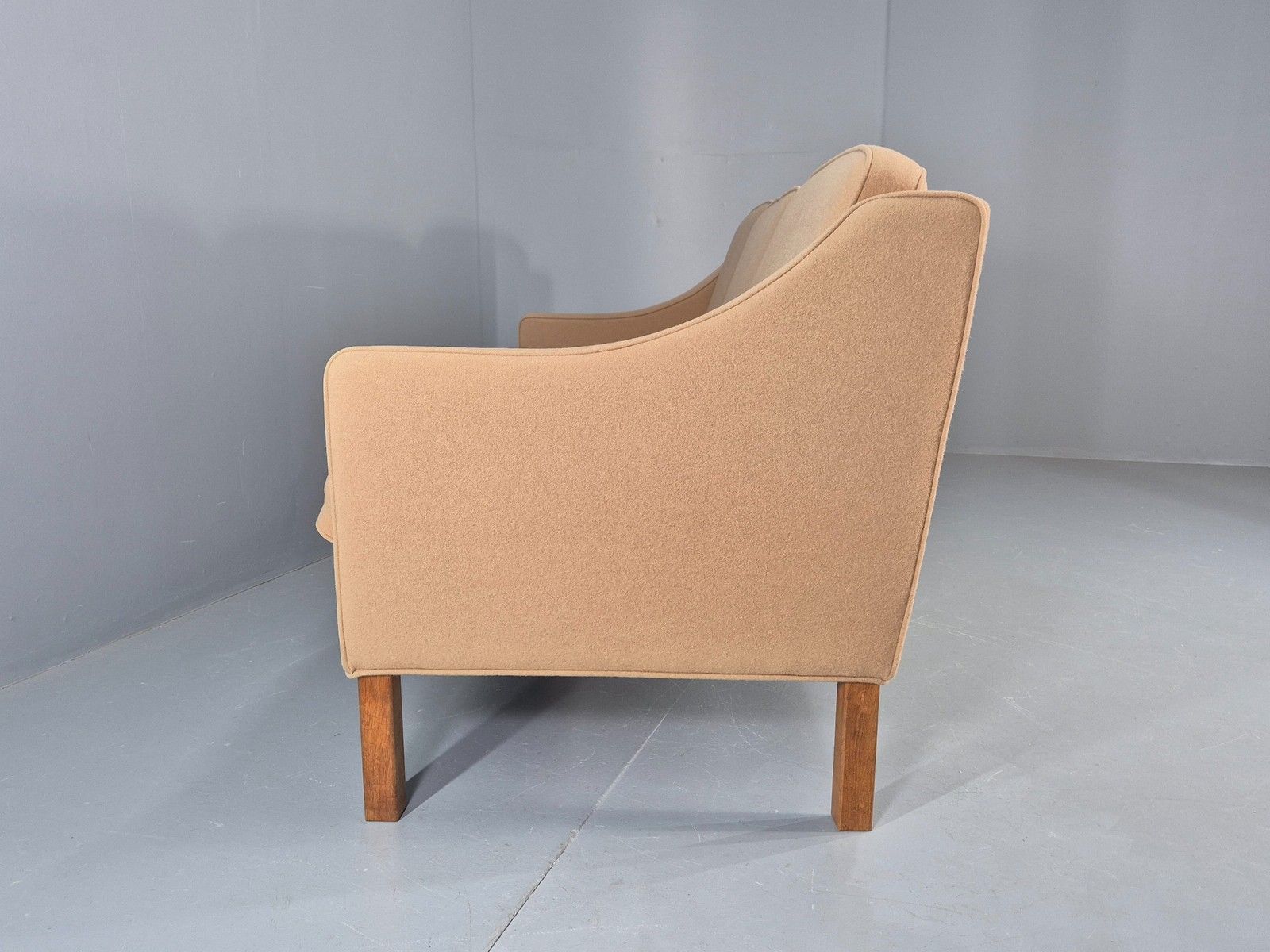 photo vinterior Vintage 3 Seater Sofa Beige Wool Upholstery Hurup Mcm Retro 1980s Eb12173