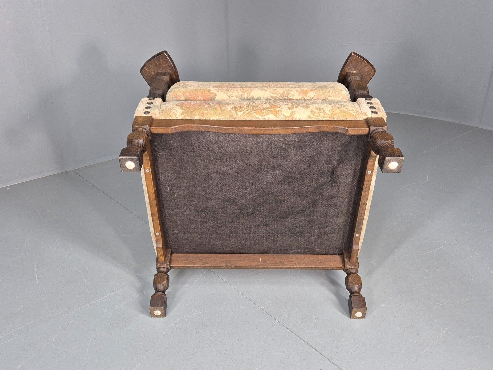 Vintage Danish Armchair Kjaernulf Style Floral Upholstery Oak Frame 1970 Eb06690 photo vinterior