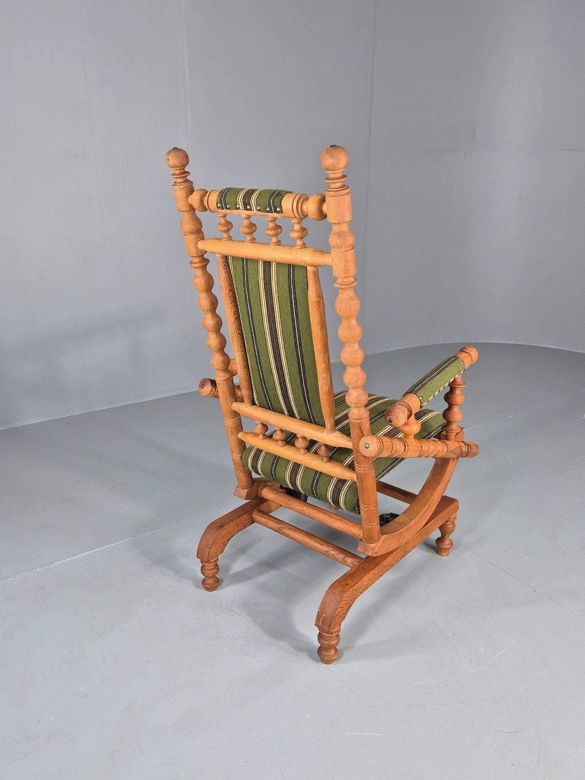 Vintage Henning Kjaernulf Oak Rocker 1970s Retro Original Cloth Green Eb12112 photo buy