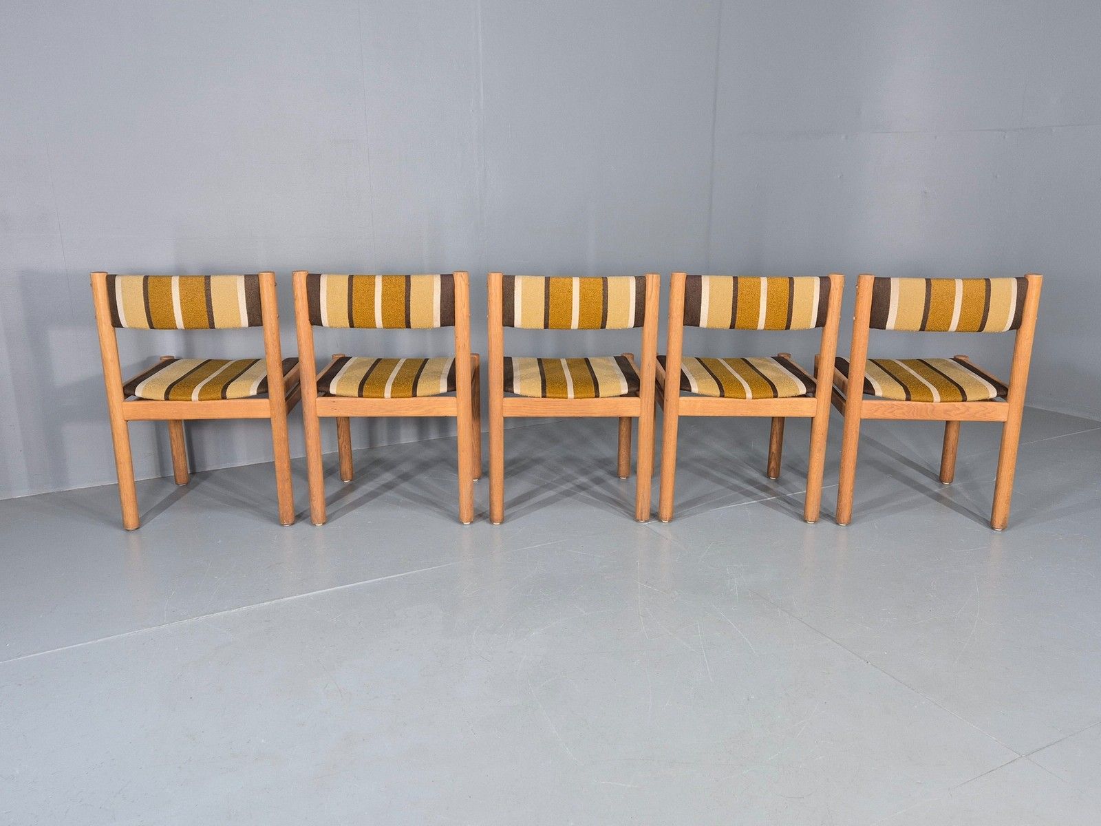 5 Vintage Mid Century Danish Dining Chairs Oak 1970s Retro Eb12150 photo buy