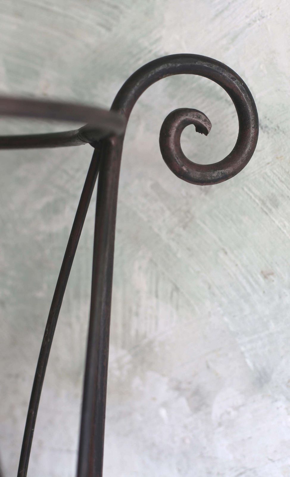 photo furniture Antique French Umbrella Stand Wrought Iron Scrollwork Walking Stick Hallway Decor
