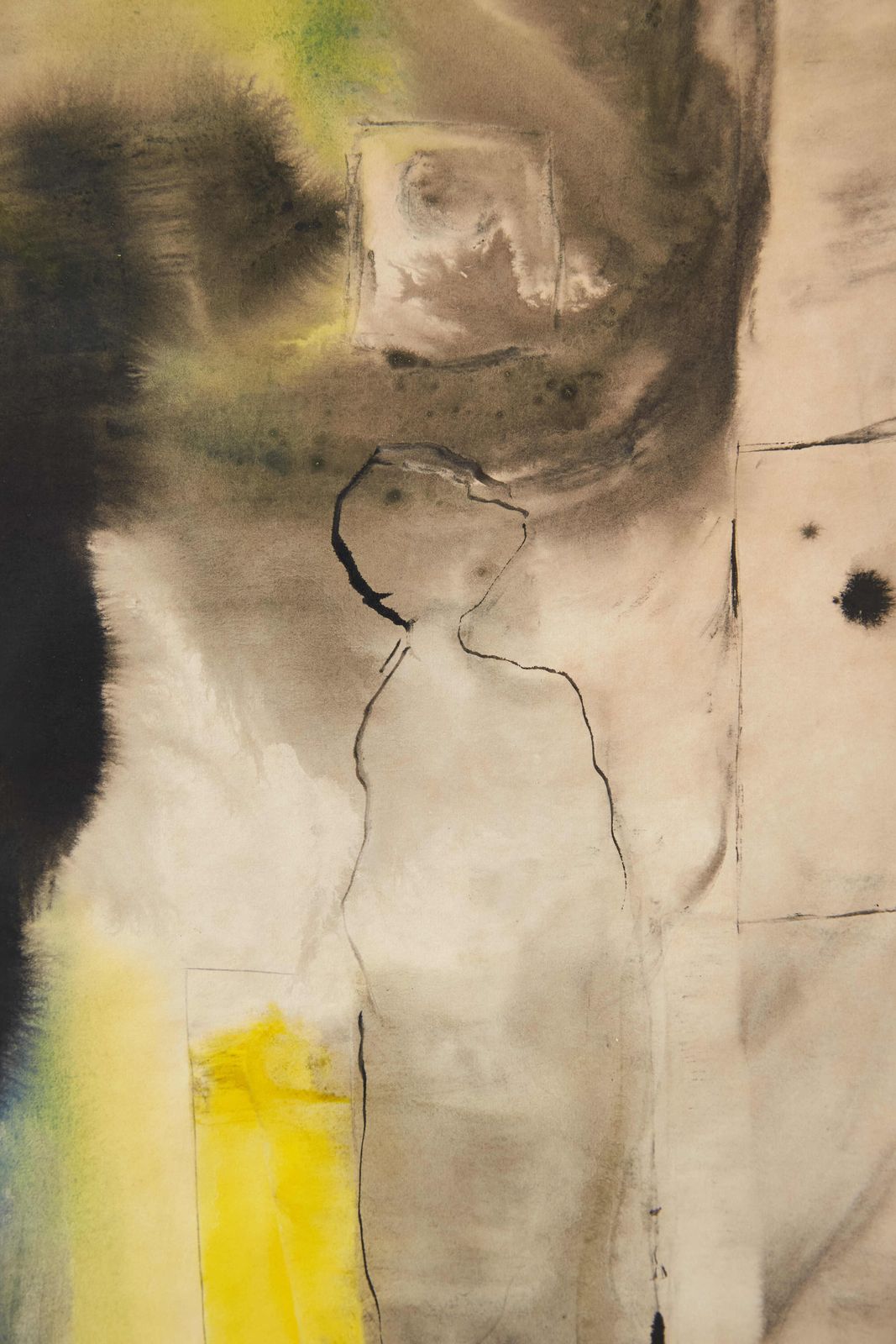 Abstract Watercolour On Paper By Harry Ousey, C1971 photo vinterior