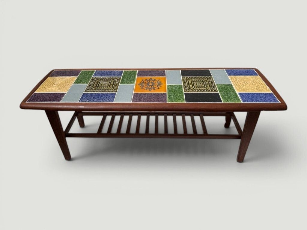 Mid Century Tile Top Coffee Table   Tiles   Clark / Malkin Johnson / Heals C1965 photo Furniture