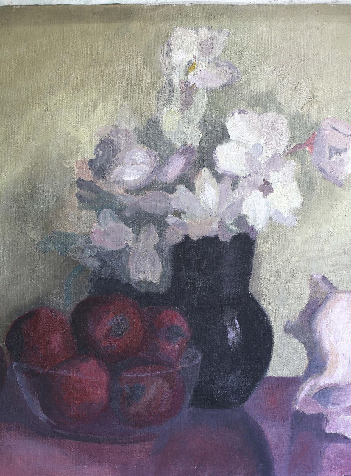Original Still Life Oil Painting French Antique Impressionist Artist Fruit On Canvas Picture photo Art
