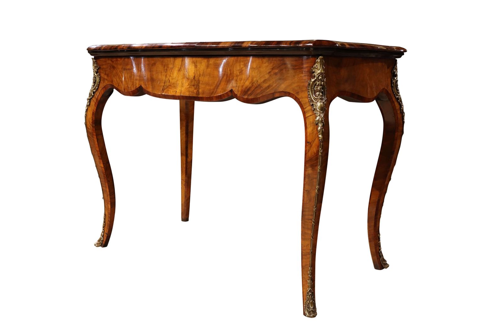 Fine Mid 19th Century French Louis XV Style Burr Walnut Fold Over Card / Games Table, Circ photo Furniture