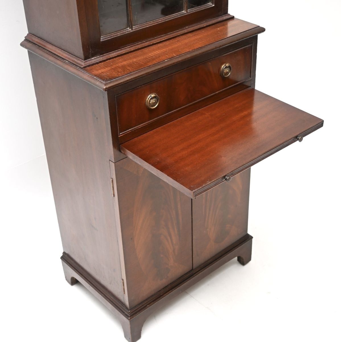 Antique Georgian Style Slim Mahogany Bookcase photo vintage