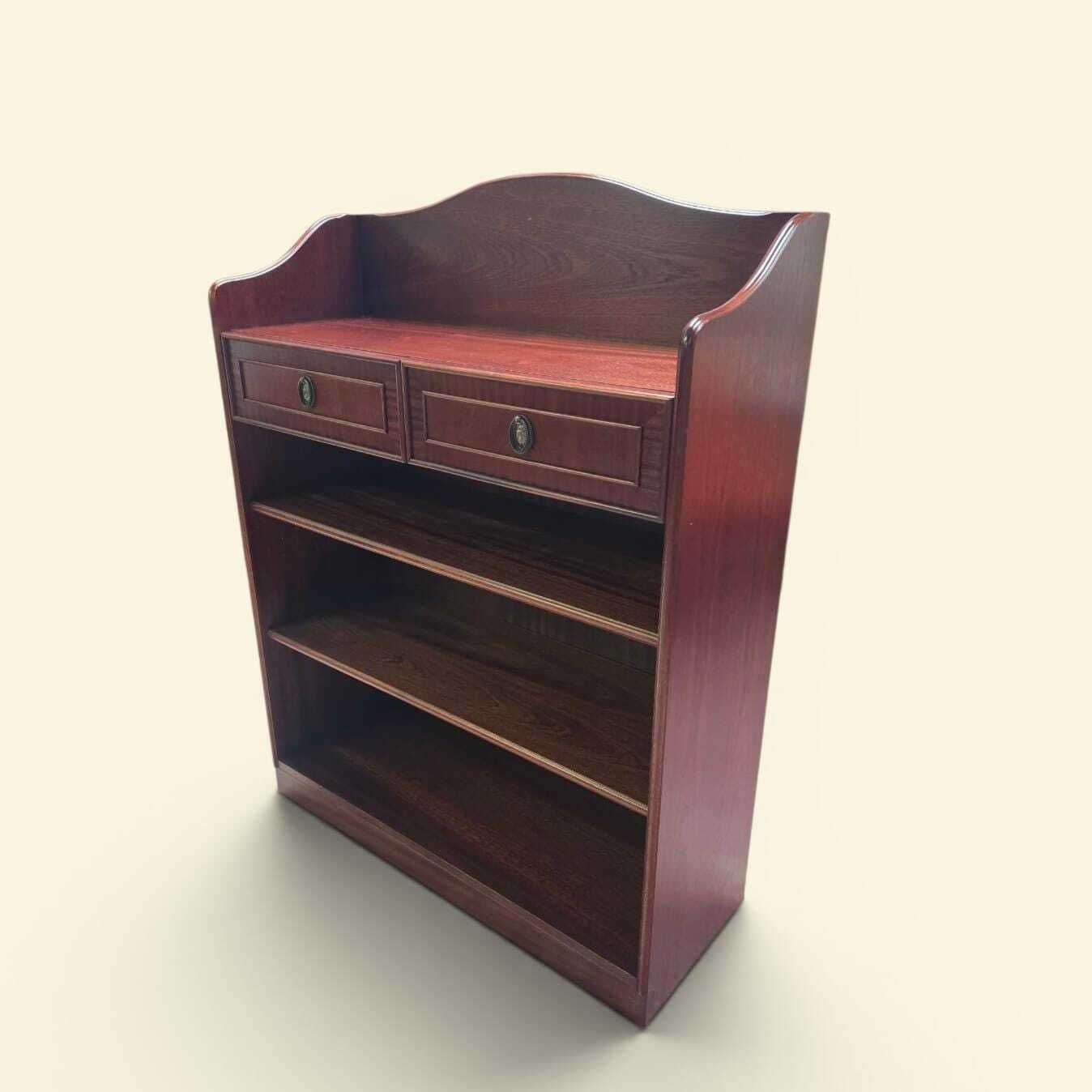 photo for sale Vintage Open Bookcase With Drawers / Nathan Furniture / C1970