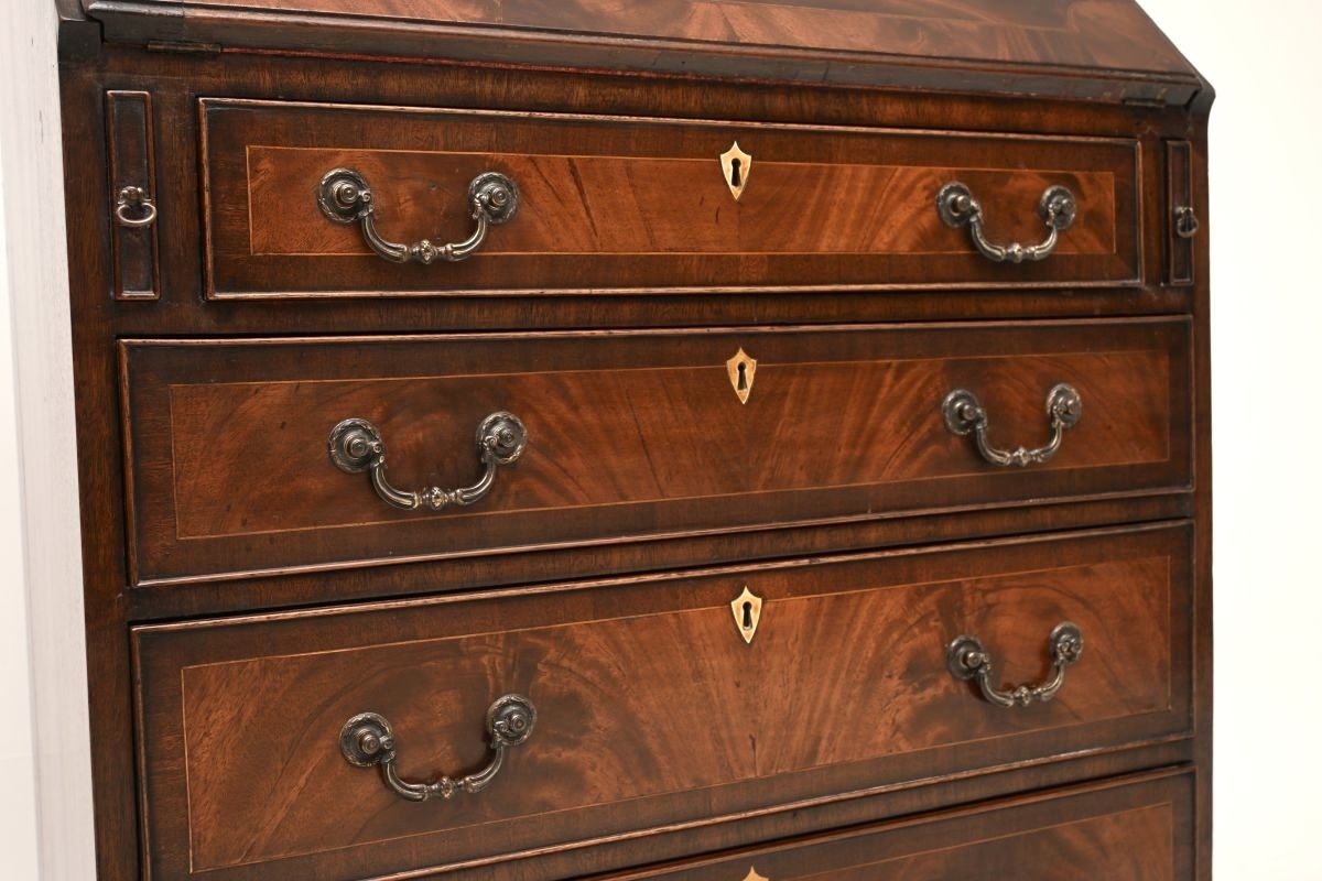 Furniture Antique Georgian Period Bureau Desk In Mahogany photo