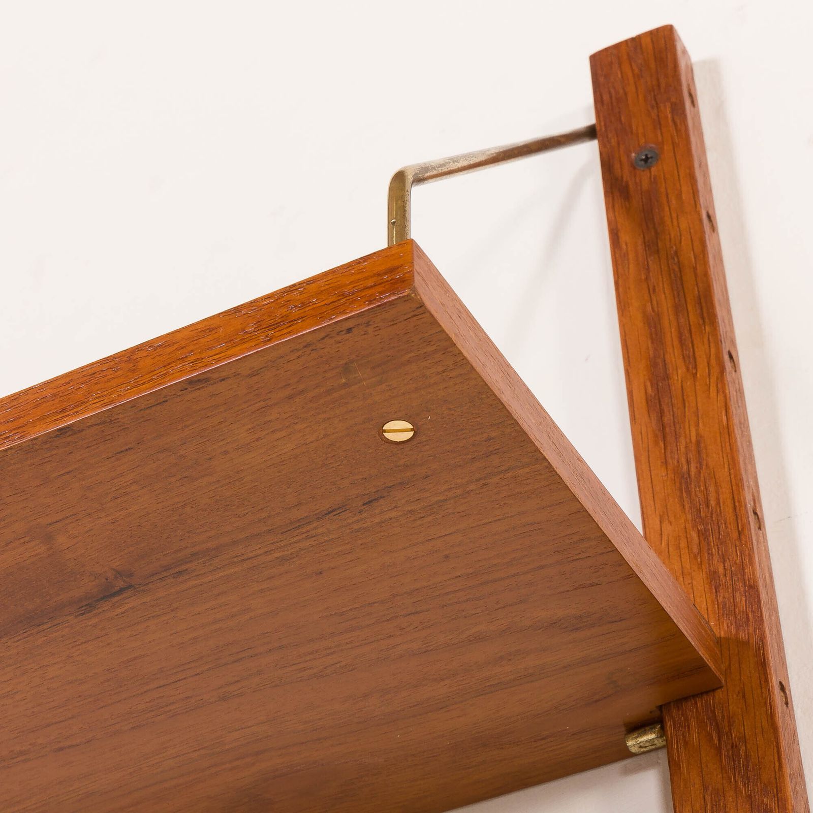 Furniture Scandinavian Mid Century Wall Unit In Teak, 1960s photo