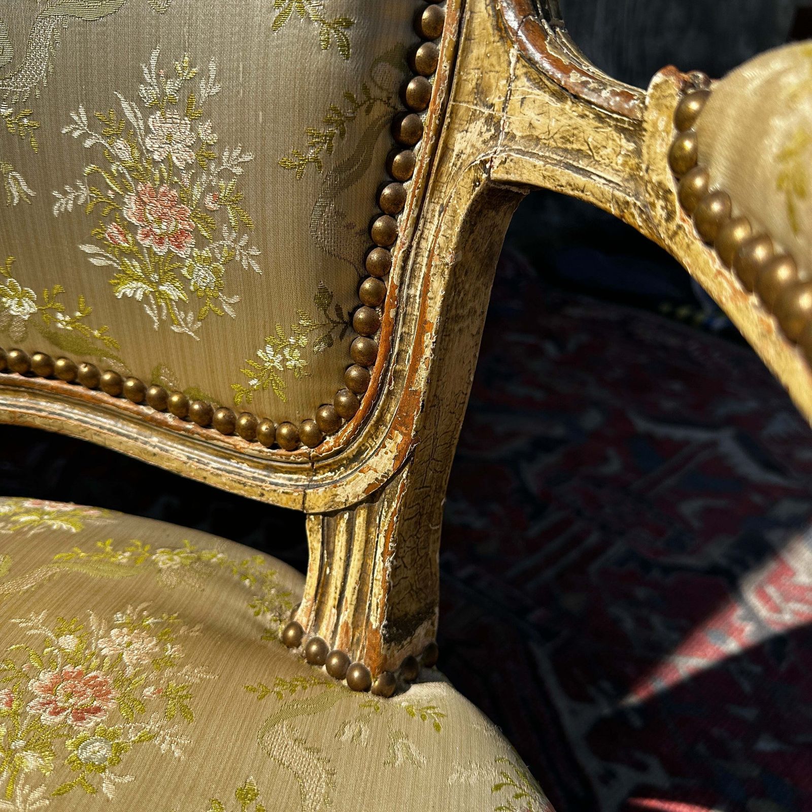 Furniture French Louis XV Style Fauteuil Armchair — C.1880 photo