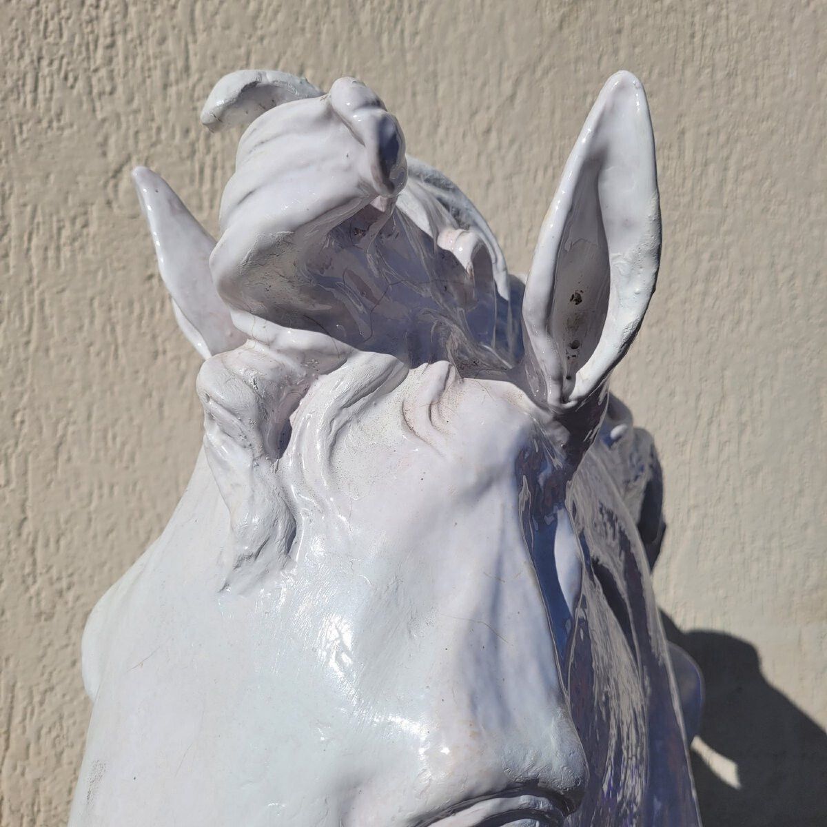 Ceramic Horse Heads, H70cm, Italy, 20th Century photo vintage